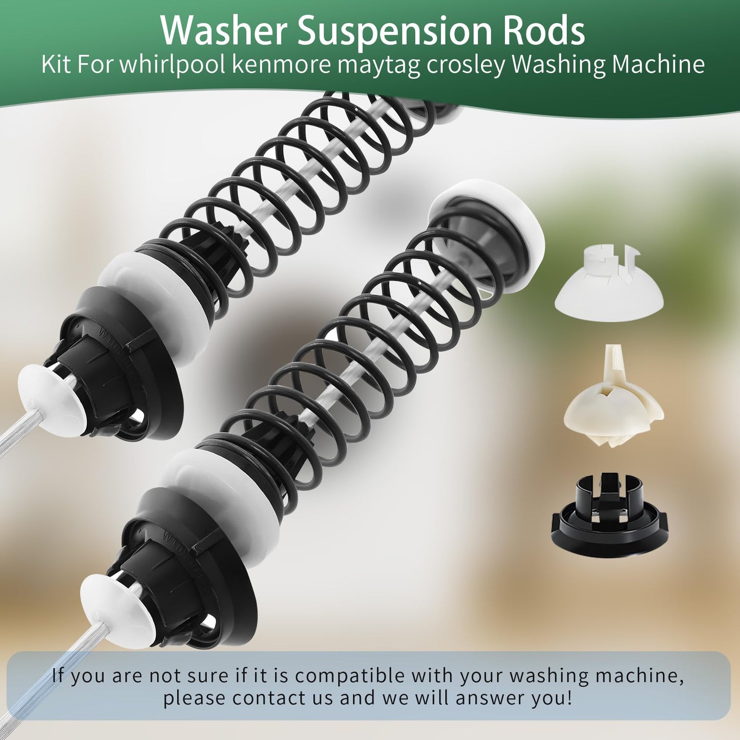 Upgraded MVWX655DW2 MVWC565FW2 WTW5005KW0 MVWX655DW0 Washer Suspension Rods, Fit for Kenmore Whirlpool Maytag Crosley Washer WTW5000DW3 WTW5000DW0 MVWX655DW0 MVWX655DW1 MVWC565FW3 MVWC565FW1
