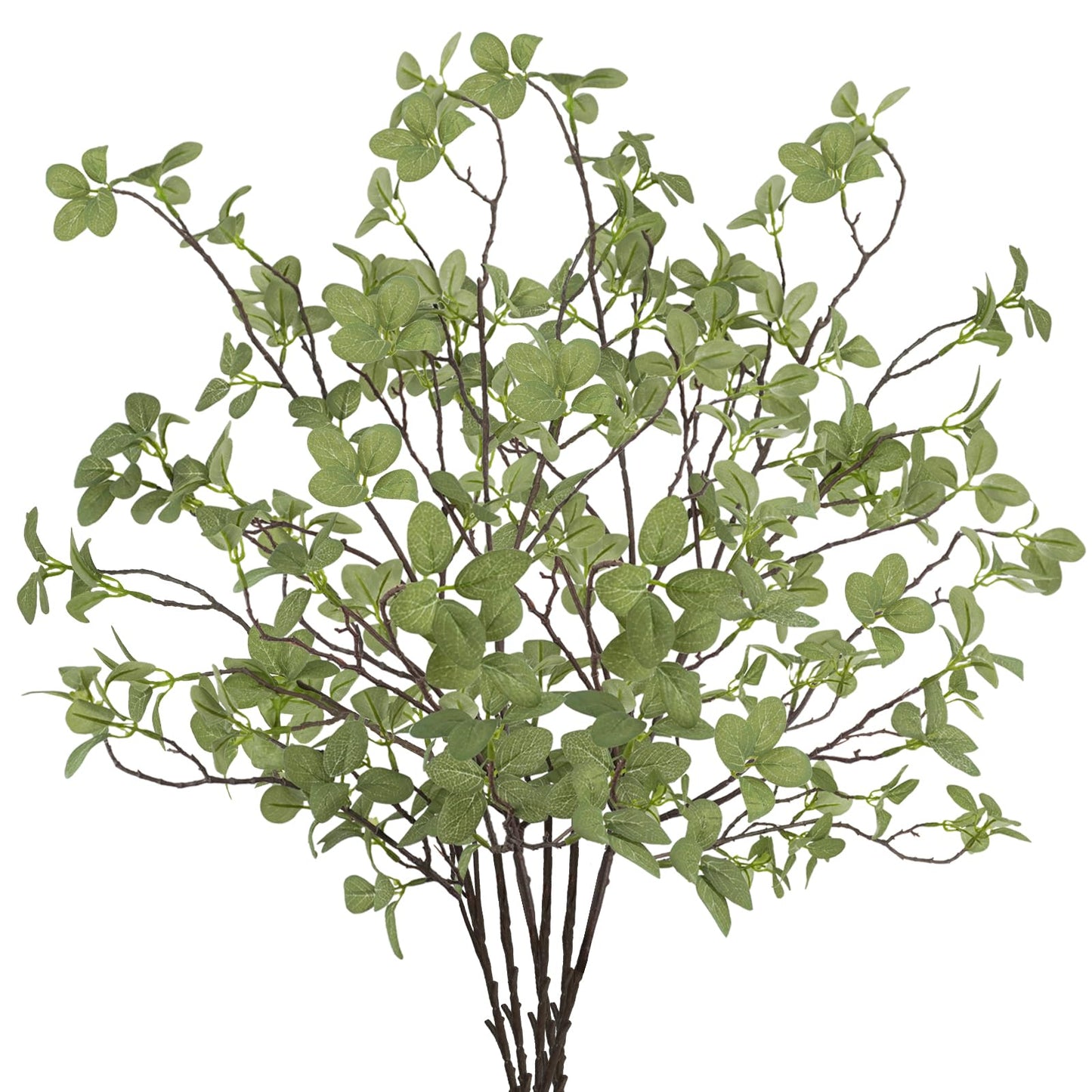 Ruidazon 6 pcs Artificial Greenery Stems, 41.3’’ Tall Fake Plants Branches Faux Greenery Ficus Twig Leaf for Home Garden Shop Office Desk Decoration