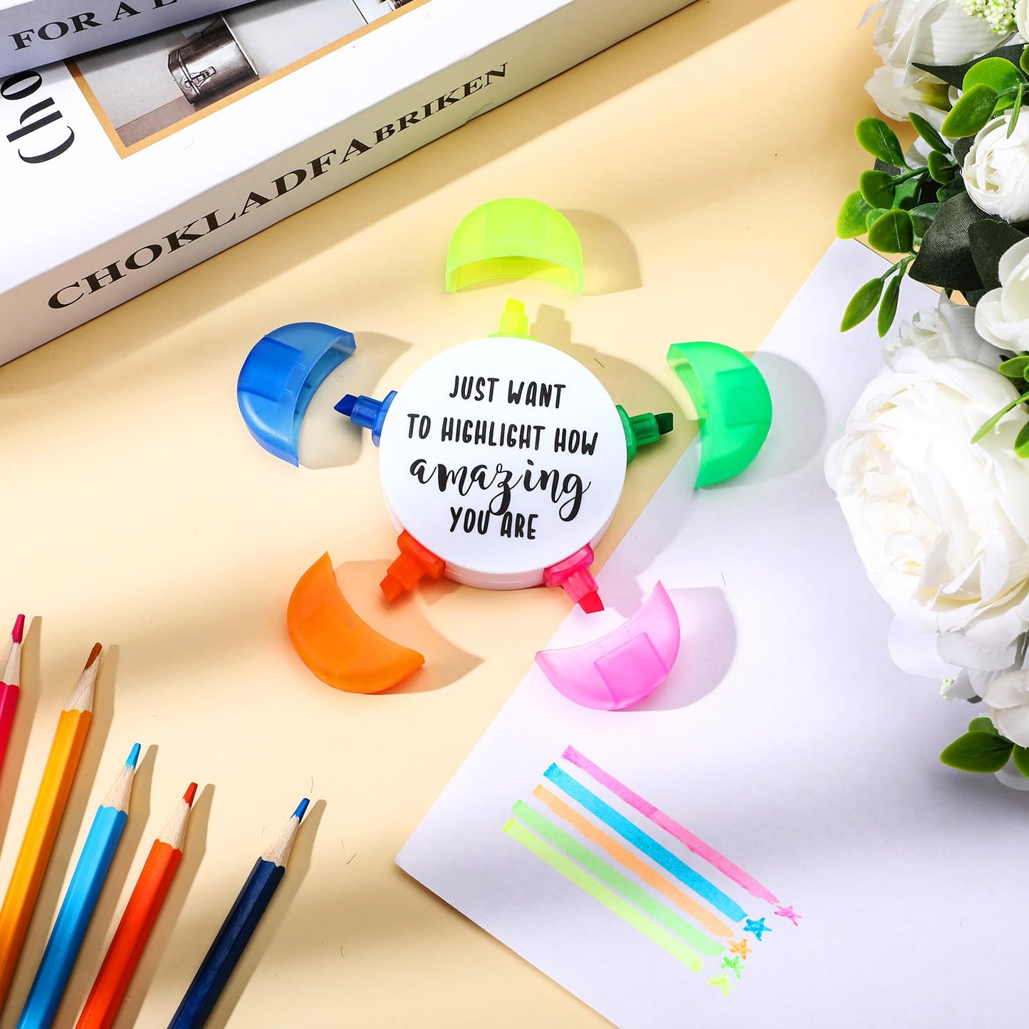 Chivertion 30 Pcs Petals Bible Highlighters Motivation End of Year Student Gifts from Teacher Christian Gifts Bulk