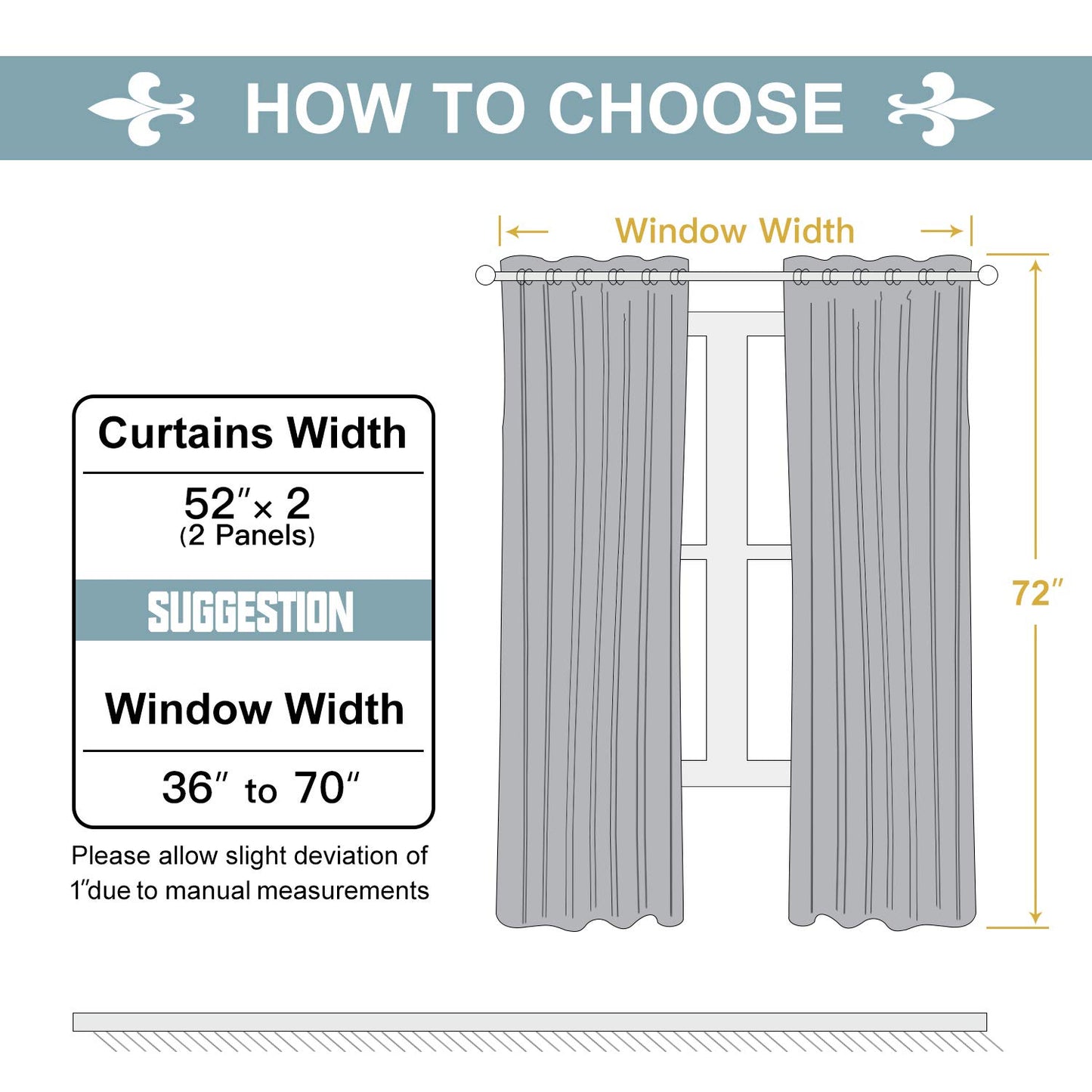 ChrisDowa 100% Blackout Curtains for Bedroom with Black Liner, 2 Thick Layers Total Blackout Thermal Insulated Grommet Window Curtains 72 Inch Length 2 Panels Set (Light Grey, 52 x 72 Inch)