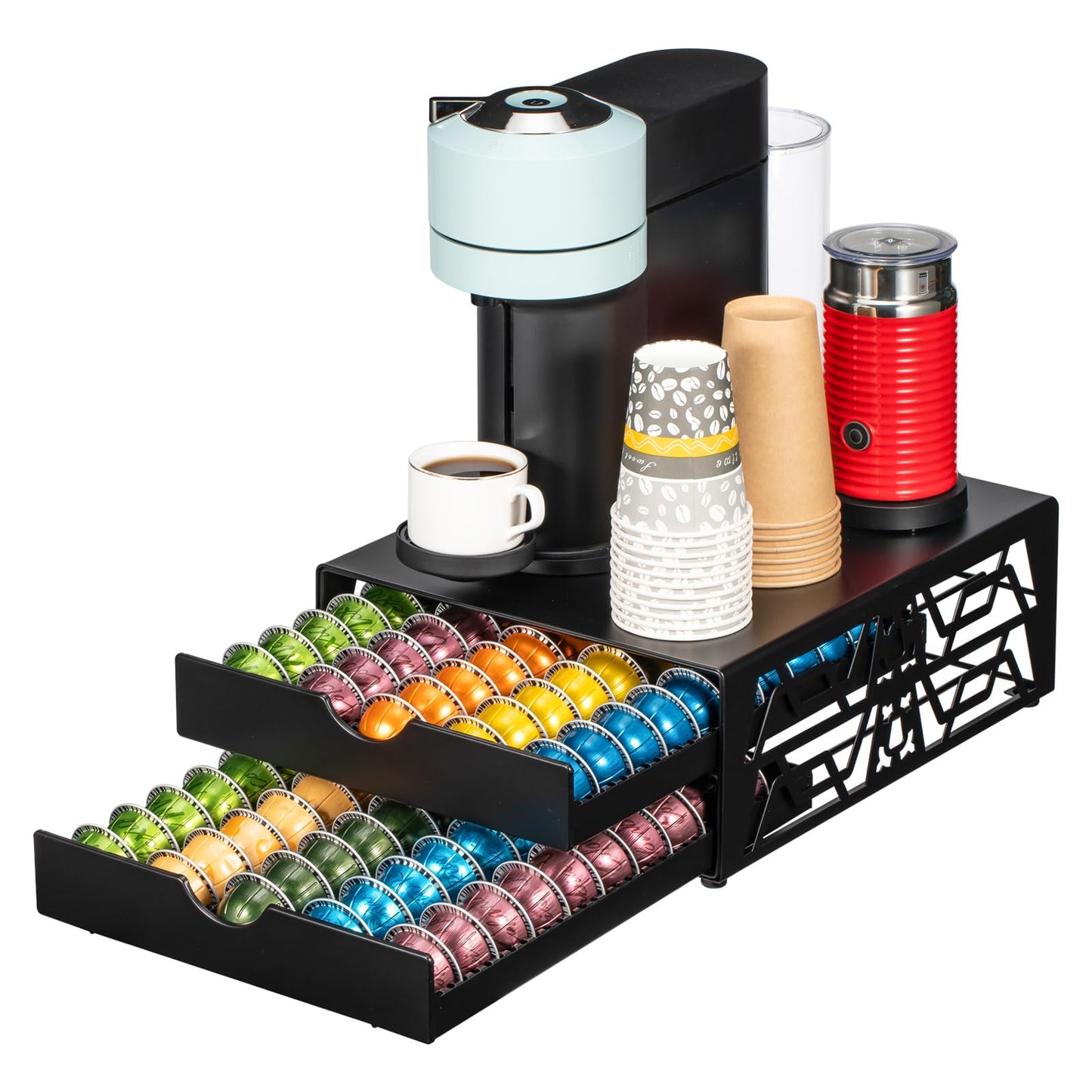Rice rat for Nespresso Pods Holder Vertuo Pod Holder for Vertuoline Capsules (100 pods-2tiers)