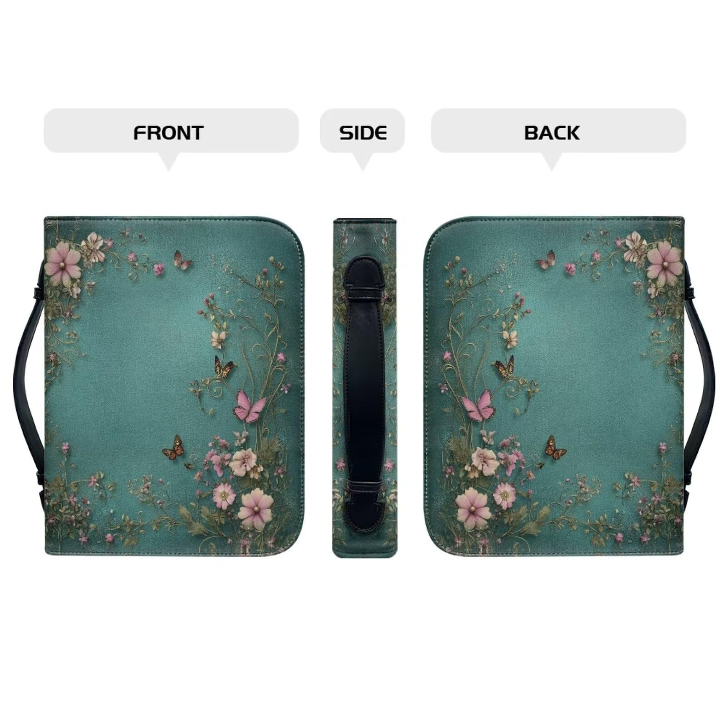 Bible Cover Case for Women, Green Bible Covers for Women, Cases for Woman Large Size with Bookmark Daisy Butterfly,X-Large
