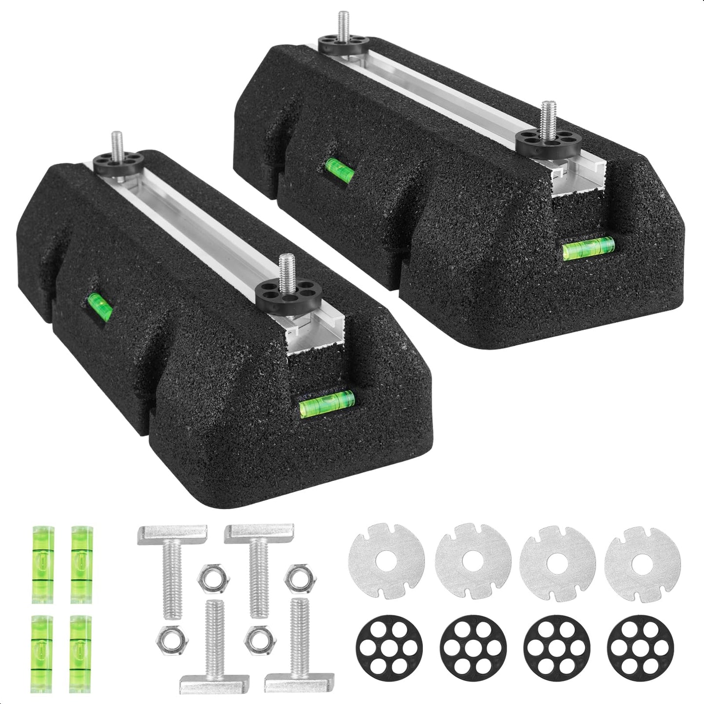 Rogvoc Heavy-Duty Rubber Floor Mount Base Pad Kit for 7000-36000 BTU Ductless Mini Split Air Conditioner Anti Vibration Rubber Pad, Supports up to 1100 lbs, 450 mm Lightweight Style