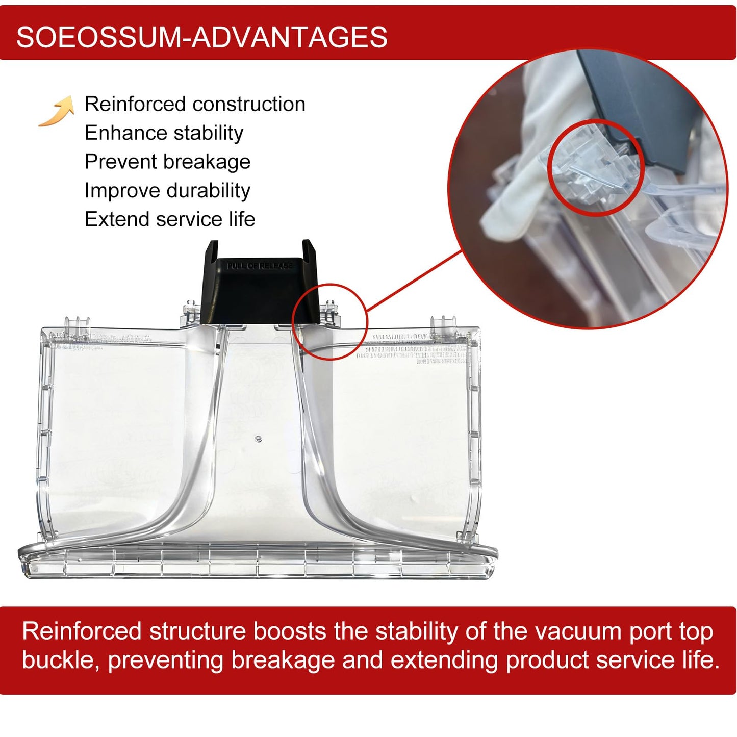 SOEOSSUM Replacement Front Floor Nozzle Assembly-OEM Part #440014442 (Without Sprayer),Compatible with Hoover Carpet Cleaner SmartWash 2nd Generation & SmartWash PET FH52000G/FH52001G