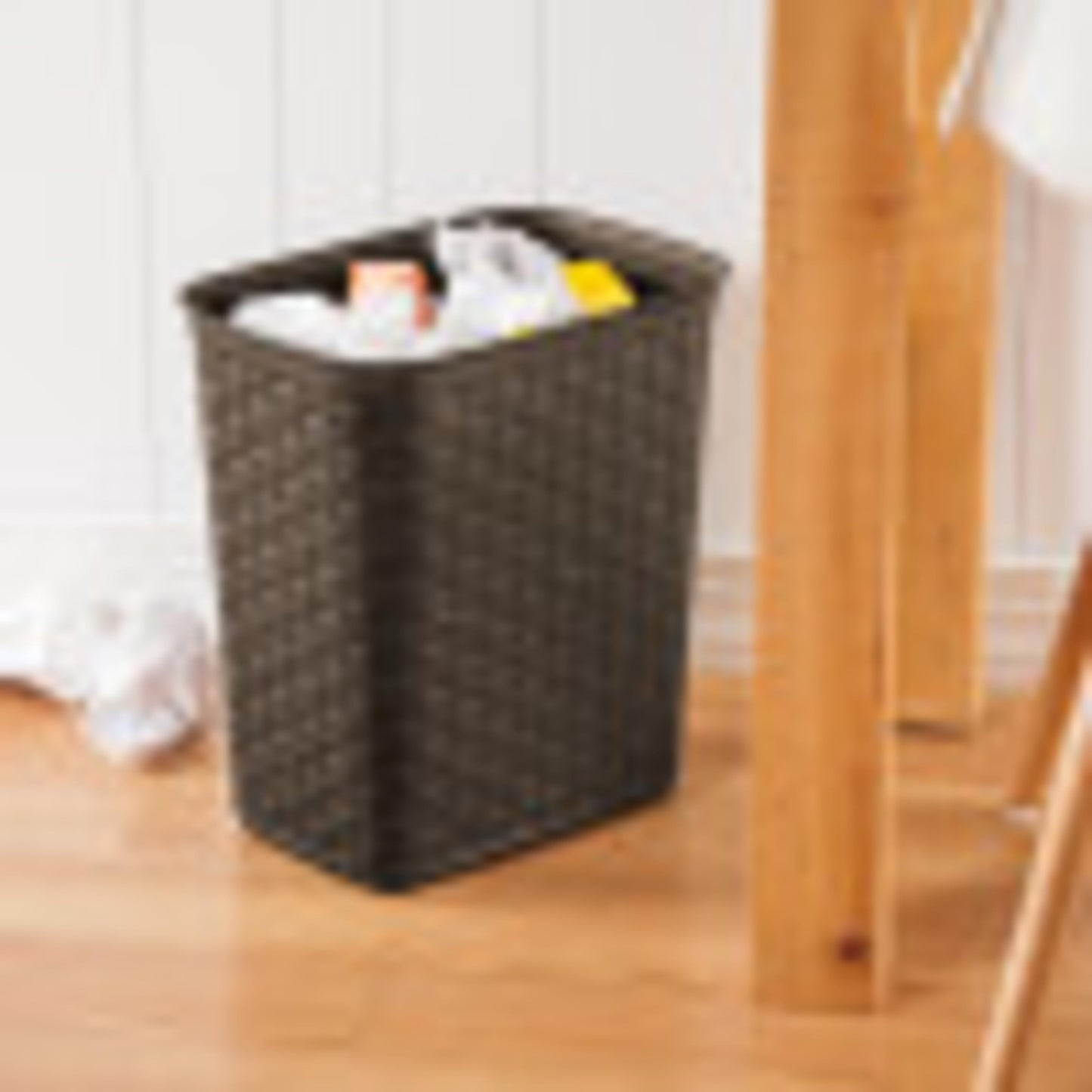 Sterilite 3.4 Gallon Weave Wastebasket, Small, Decorative Trash Can for the Bathroom, Bedroom, Dorm Room, or Office, Espresso Brown, 6-Pack