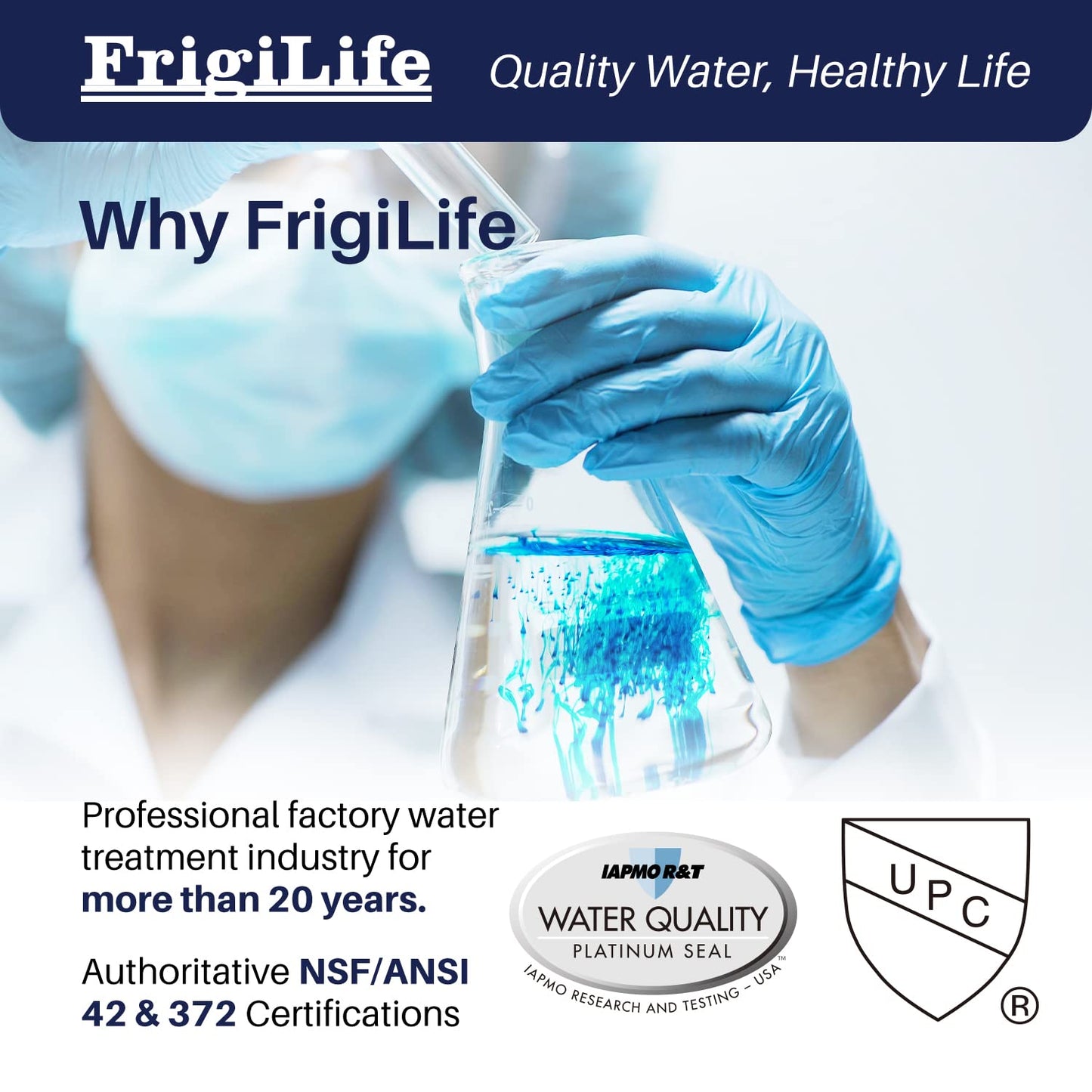 FrigiLife RWF5800A Refrigerator Water Filter Replacement for Frigidaire EPTWFU01 EWF02 Pure Source Ultra II, PureSource Ultra 2, SCWFTCTO, GP006, EPTWFUO1, MR022, JO22, BO022, TH-01, DE022, 1007 4PACK