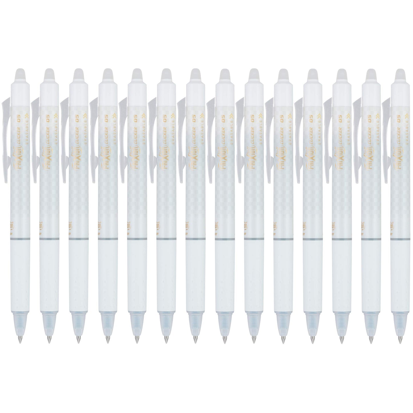 Pilot FriXion Design Collection Erasable Pens, Extra Fine Point, White Barrel, Black Ink, 14 Count (12885)