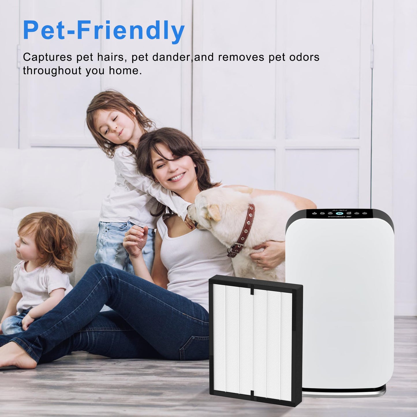 45i Replacement Filter Compatible with A-len Breathe Sm-art Flex and BH400/45i Air Purifiers, 3-in-1 HEPA Filter with 4 Activated Carbon Pre-Filters, B4-Fresh/FL40 Silver-Carbon Replacement (2 Pack)