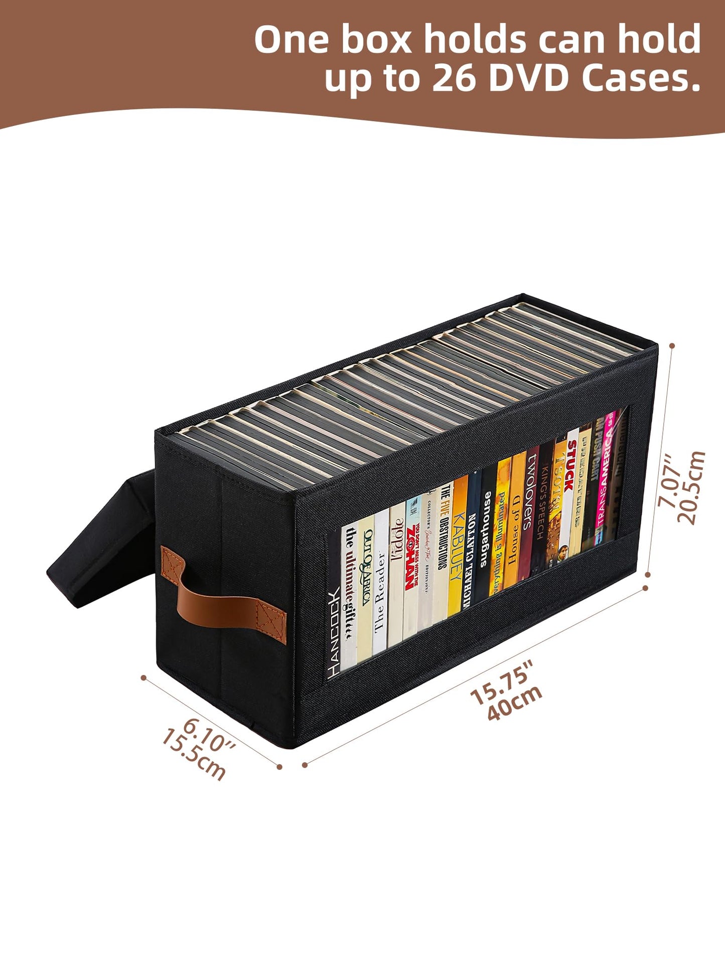 Coorganisers 6 Packs DVD Storage Box with Visible Window, Dustproof DVD Case Holder Organizer with Lid and Handles, Holds Up to 156 Cases, CD Holder for Blu-ray & CD Storage-15.75 x 6.10 x 8.07In