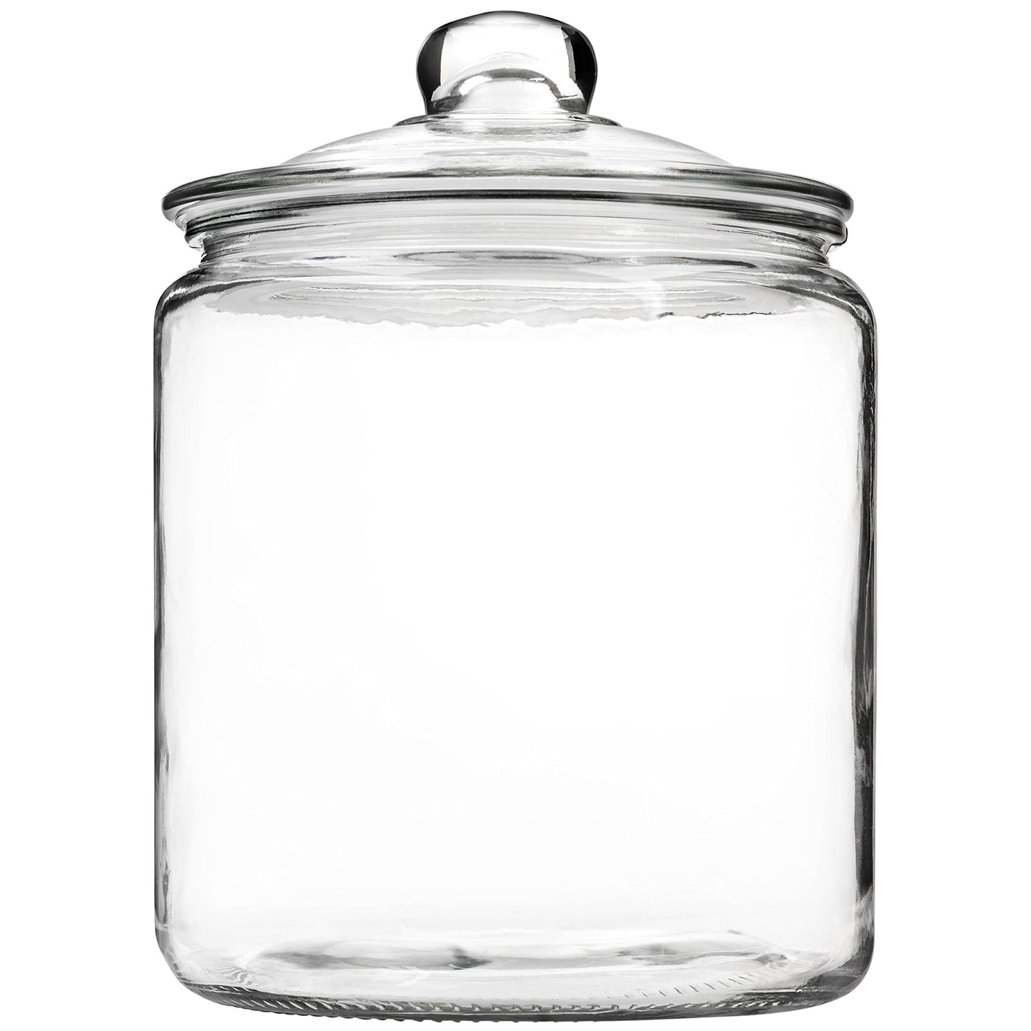 1 Gallon Glass Cookie Jar with Lid – Glass Jar with Lid - Airtight Food Storage Container for Cookies, Candy, Flour, Dog Treats – Clear Large Kitchen Jar for Pantry or Laundry Room
