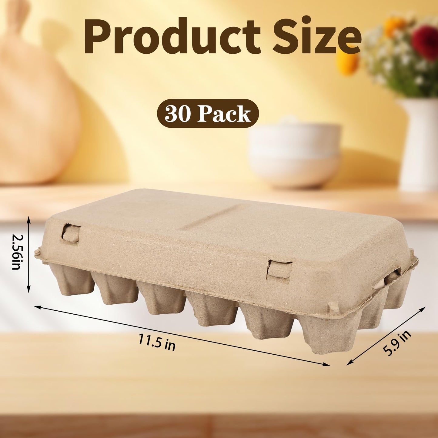 DecarDamai 30 Pack Egg Cartons 18 Count - 3x6 Grids Egg Cartons for Fresh Eggs, Sturdy Cardboard Eggs Storage Containers for Household, Kitchen, Farm, Market