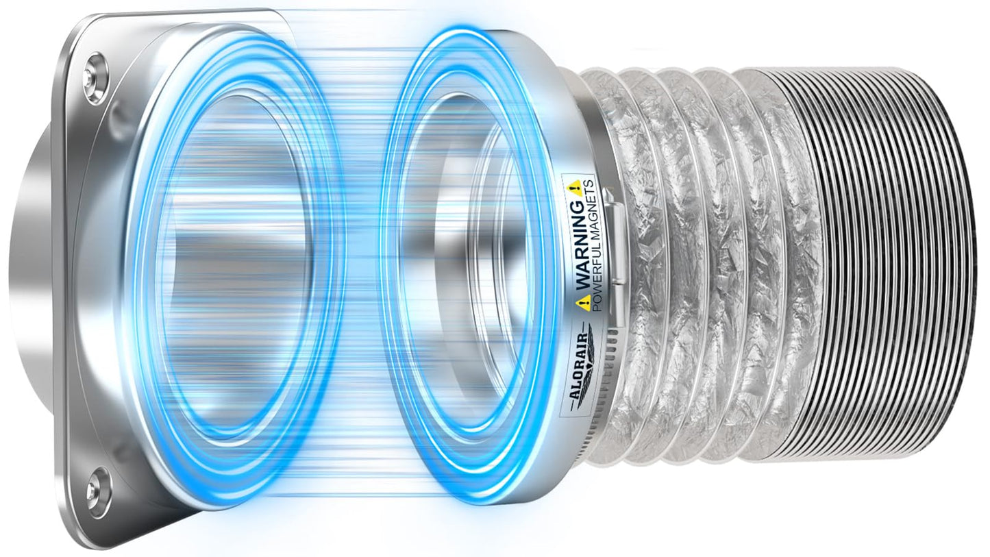 ALORAIR Magnetic Dryer Vent Connector Kit | DV180 Airtight Seal Dryer Vents Coupling | Easy to Clean Quick Connector Including 4 inch Duct Hose and 2 Clamps