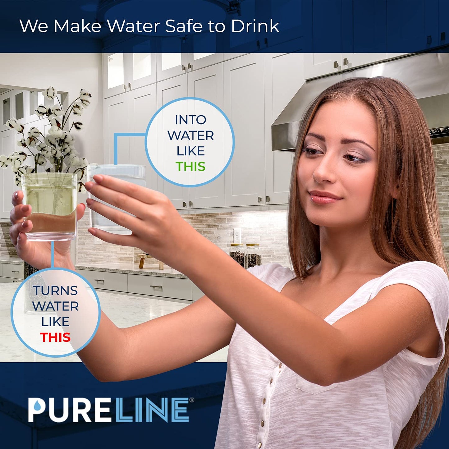 Pureline GXRTQR Inline Water Filter Replacement. Compatible with GE GXRTQR and GXRTQ. (3 Pack)