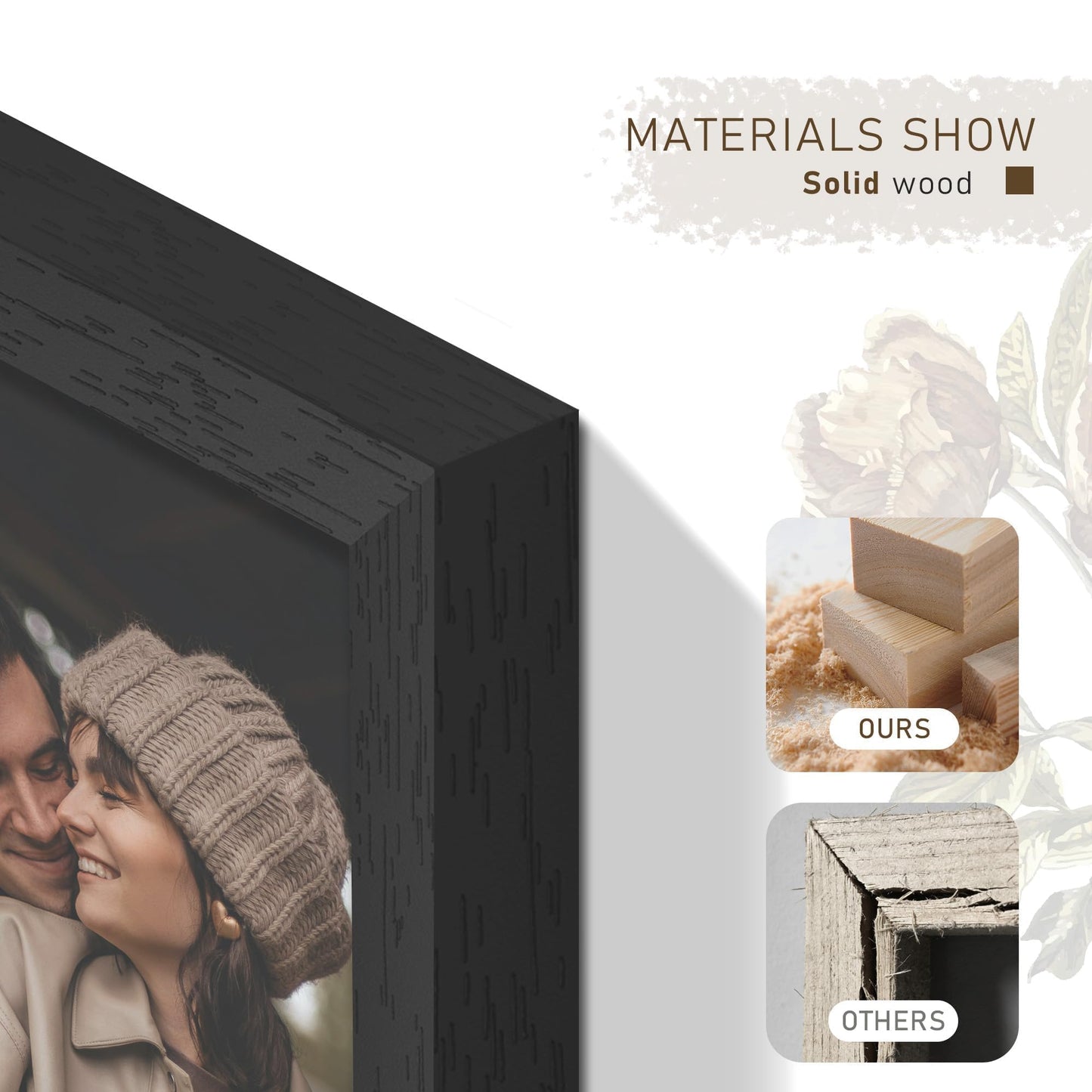 PEALSN Solid Wood 24x36 Poster Frame, Black Poster Frames 24 x 36 inches for Wall Mounting Display, 1 Pack