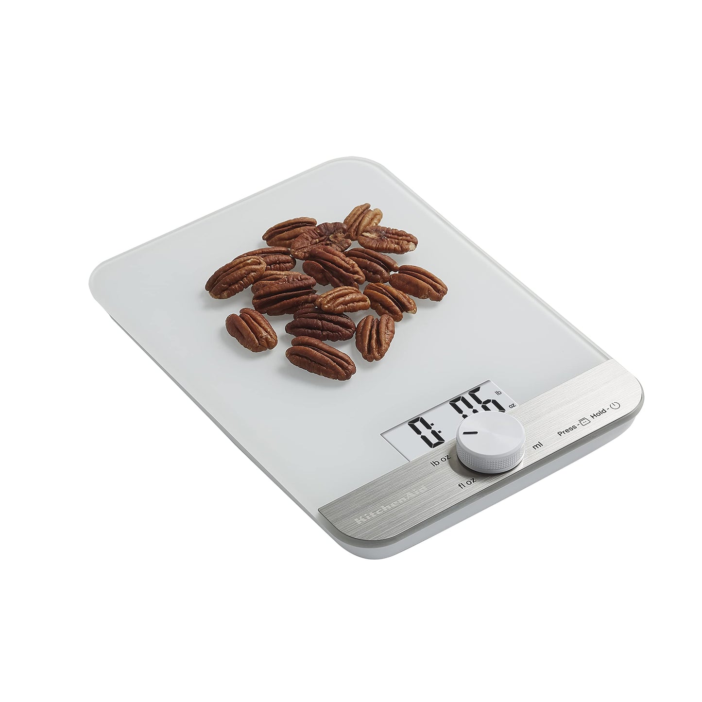 KitchenAid KQ908 Glass Surface 11 Pound Capacity Digital Kitchen and Food Scale, White