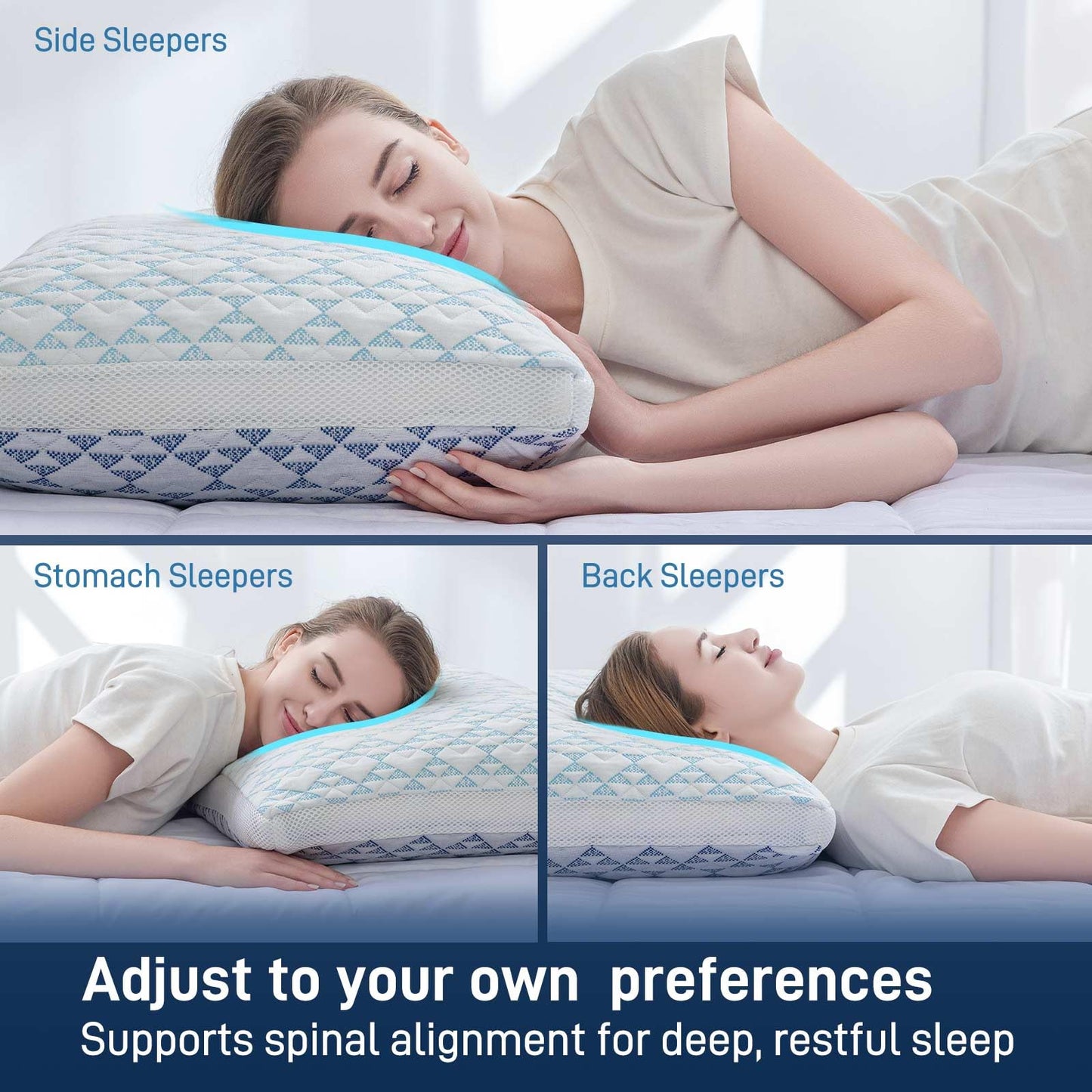 Cotelovo Shredded Memory Foam Soft Cooling Viscose Pillows Adjustable Hypoallergenic Hotel Quality Bed Pillows for Side, Back and Stomach Sleeper, Oeko-TEX Certified King Size Set of 2