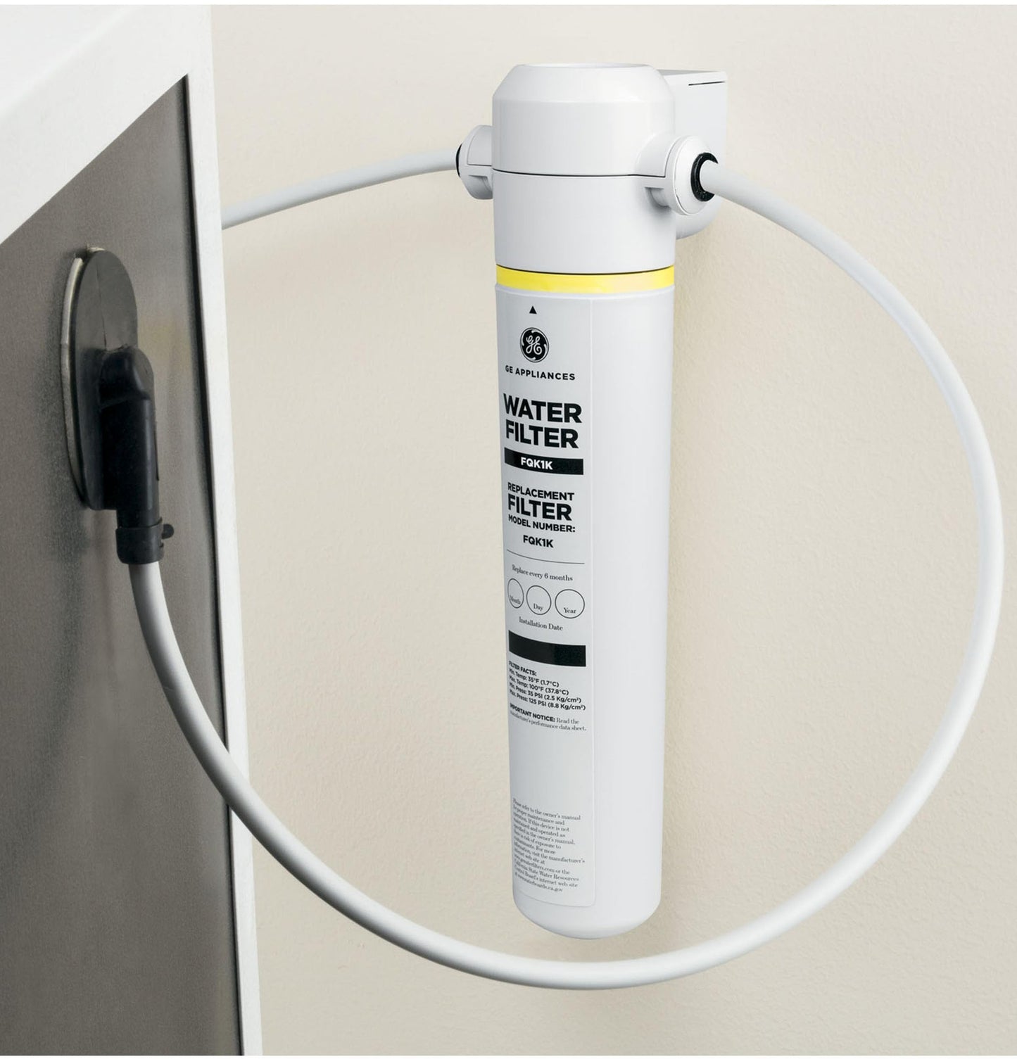 GE Icemaker & Refrigerator System, Exterior Connection, Ice for Beverages, Reduce Chlorine Taste & Odor for Better Water, Replace Every 6 Months, GXRLQK