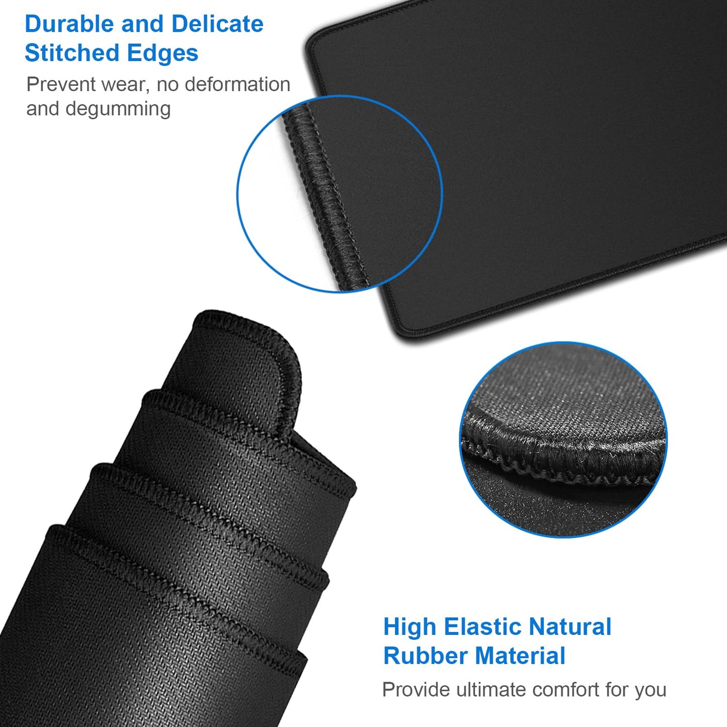 Large Extended Long Mousepad, 47.2x23.6 inch Large Gaming Non-Slip Mouse pad, Water Resist Computer Keyboard Mat Rubber Base Long Desk Pad for Work & Gaming, Office & Home, Black
