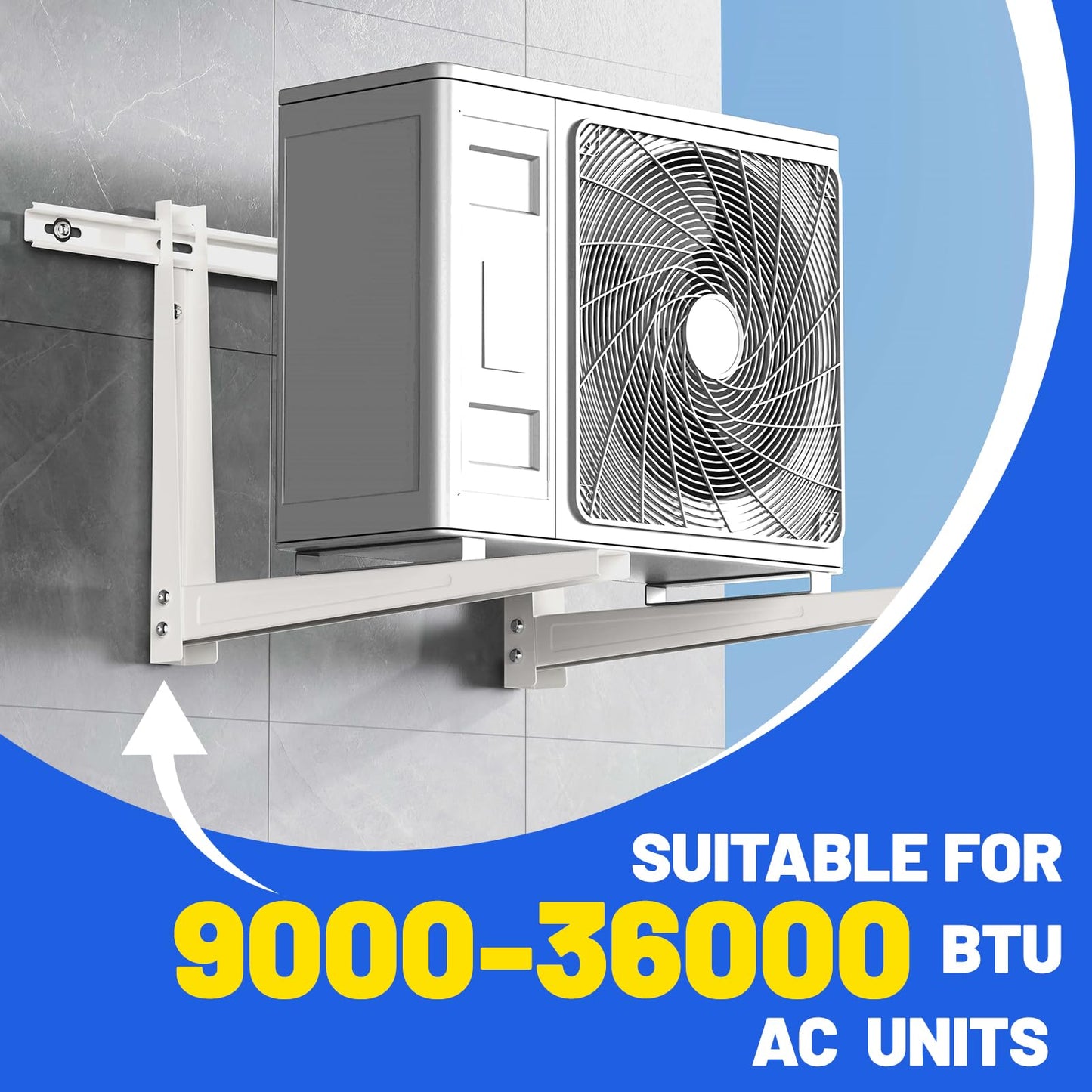 Mini Split Wall Mounting Bracket for Air Conditioner Heat Pump System Unit 9000-36000 BTU, Heavy Duty Foldable Support Bracket for for Ductless Mini Split, HVAC, Compressor