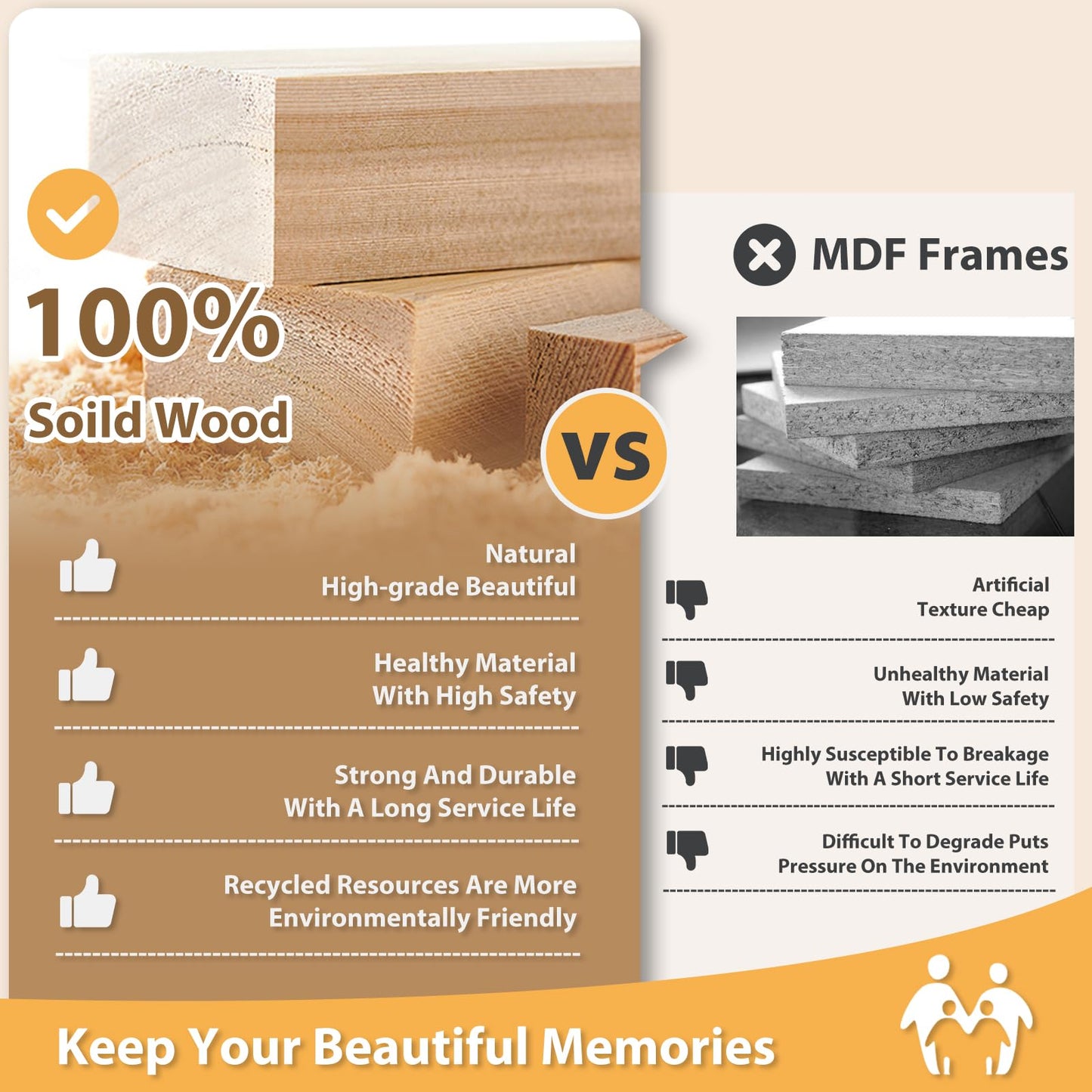 Egofine 11x14 Picture Frames Set of 4, Made of Solid Wood Covered by Plexiglass 5x7 and 8x10 with Mat or 11x14 without Mat, for Table Top Display and Wall Mounting Photo Frame Black