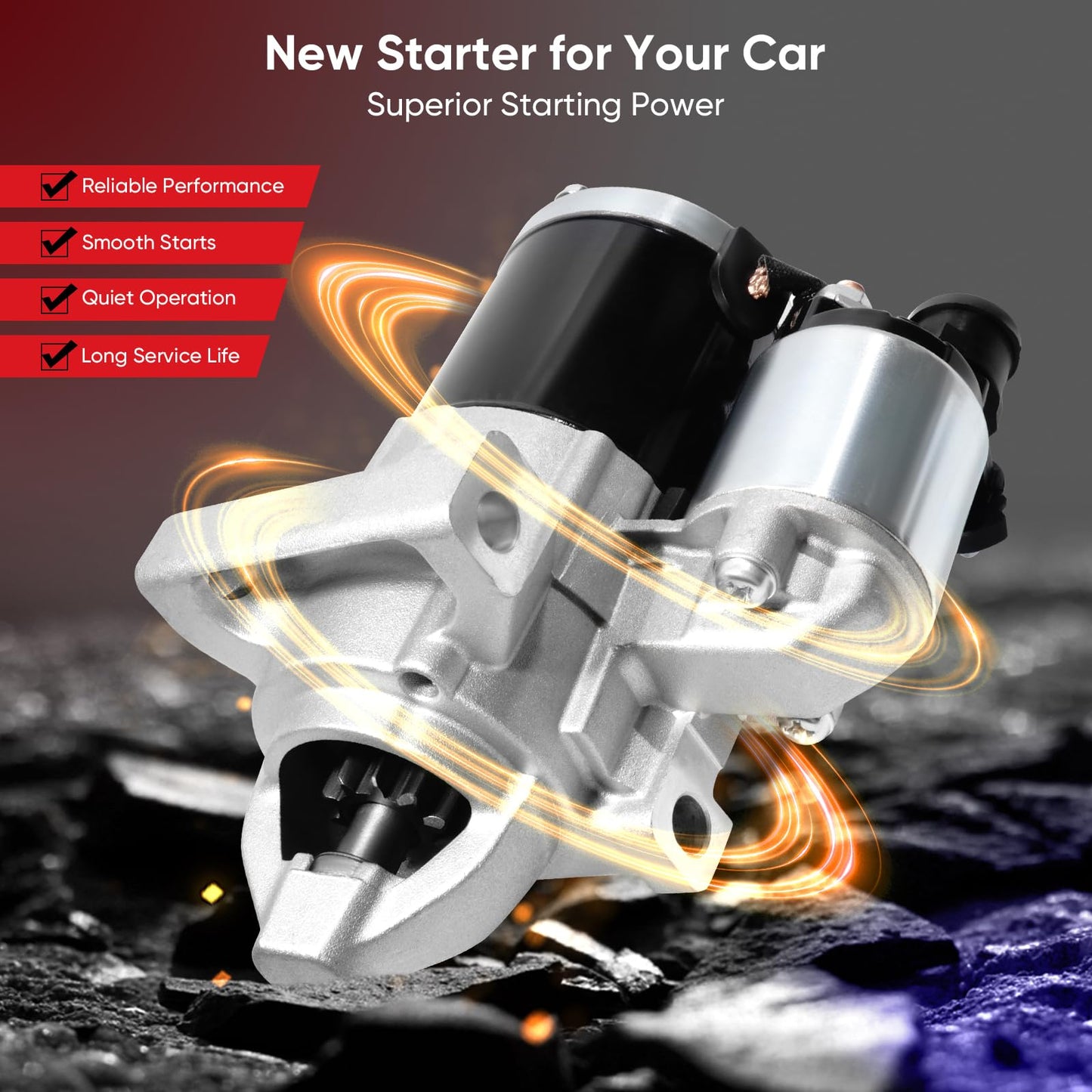 10910N Starter New for 2014-2020 Chevy Silverado 1500 Suburban Tahoe, GMC Sierra 1500 Yukon Savana V6 V8 4.3L 5.3L 6.2L, Cadillac Escalade 2015-2017 V6 V8 4.3L 5.3L 6.2L, 12655055 M000T24072