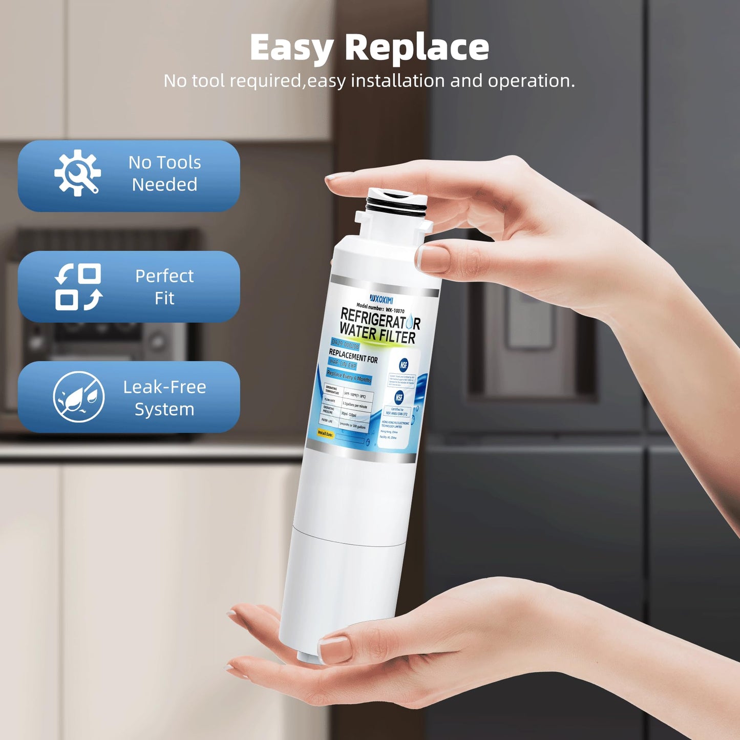 DA29-00020B Water Filter Replacement for Samsung HAF-CIN/EXP RS25J500DSR RF28HMEDBSR RS25H5111SR RF28HFEDTSR RF4287HARS
