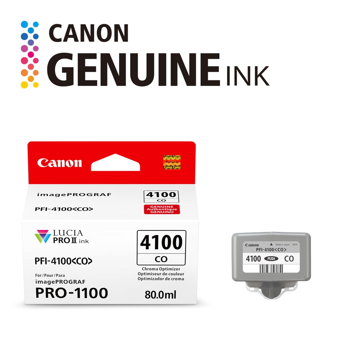 Canon PFI-4100 Genuine Chroma Optimizer Ink Tank, Compatible with imagePROGRAF PRO-1100 Printers