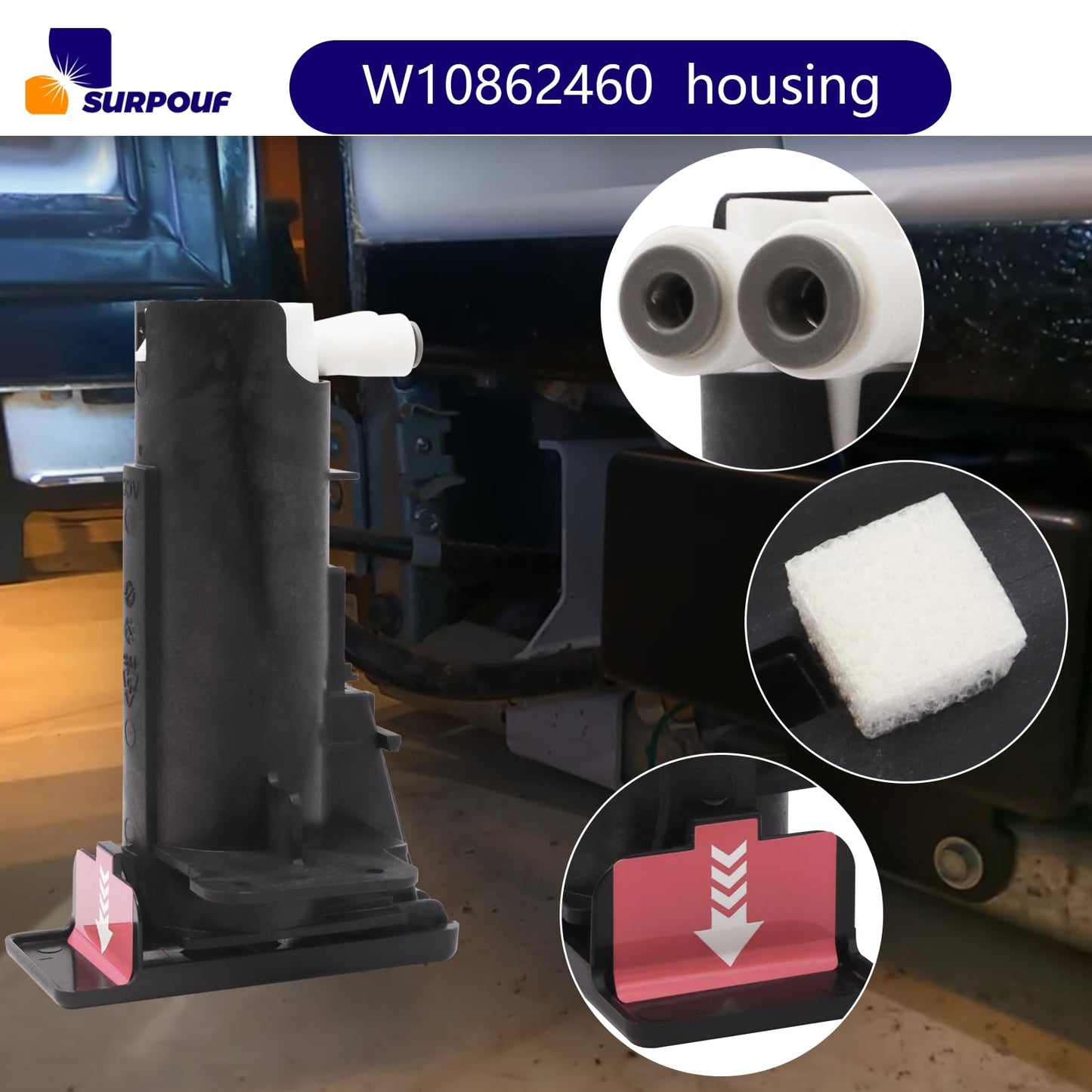 W10862460 Housing W10350063 W10778315 WPW10350063 Compatible with Whirlpool Replace 4455134 AP6027275 PS11759606 EAP11759606