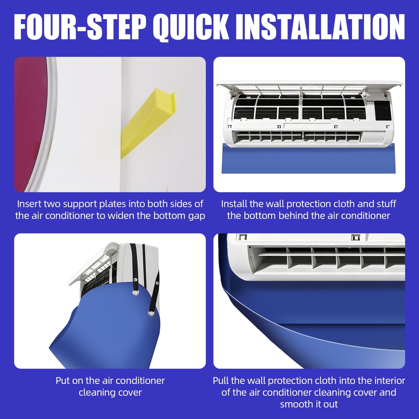 SOUTH SILK Ac Cleaning Bag with Wall Protection Cloth, 13Pcs Mini Split Cleaning Kit, Split Unit Cleaning Kit, Quick and Efficient Cleaning Tool for Wall Ac Units