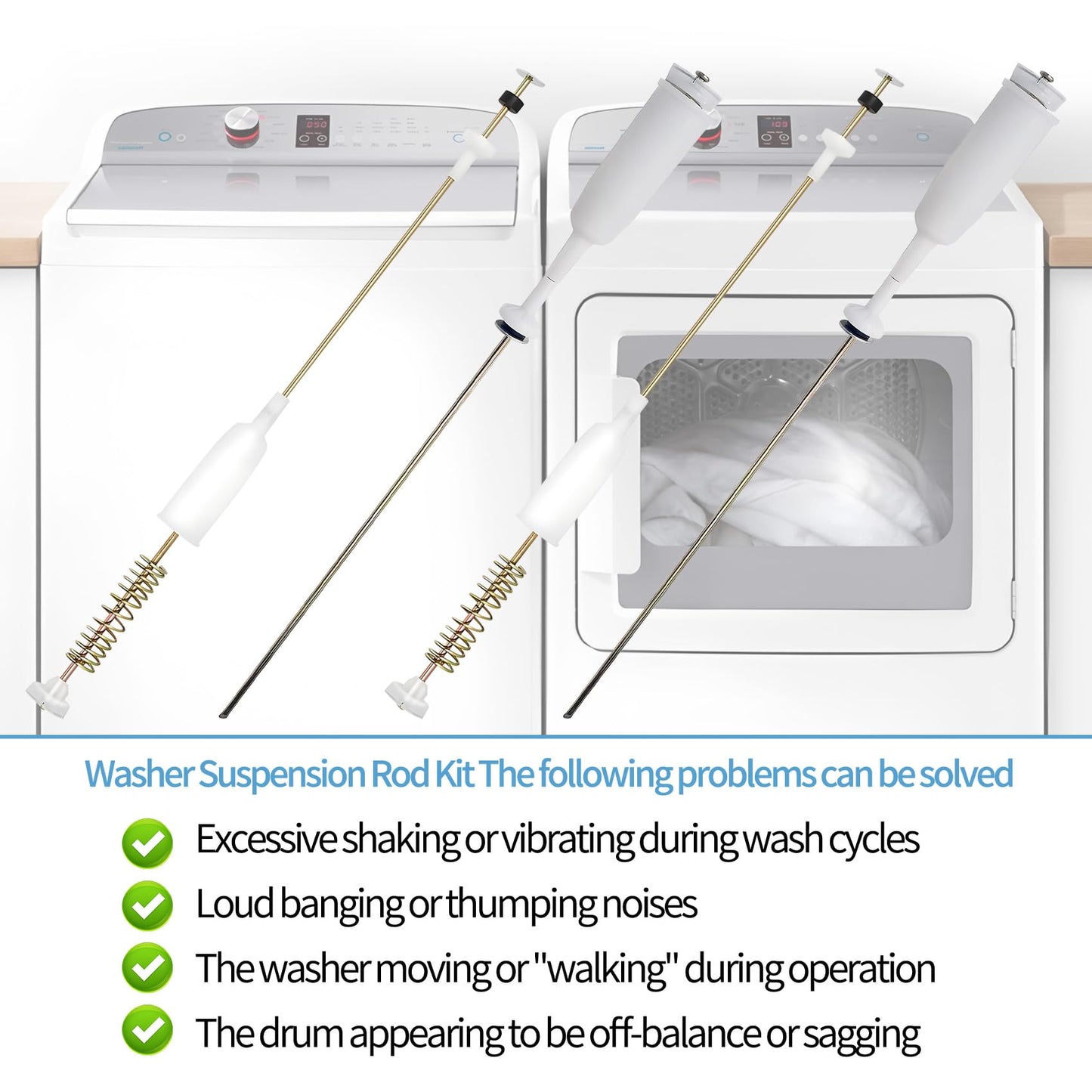 NLZQMBC Upgraded WT1101CW WT1101CW/00 WT4870CW Washer Suspension Rods Fit for LG Washer