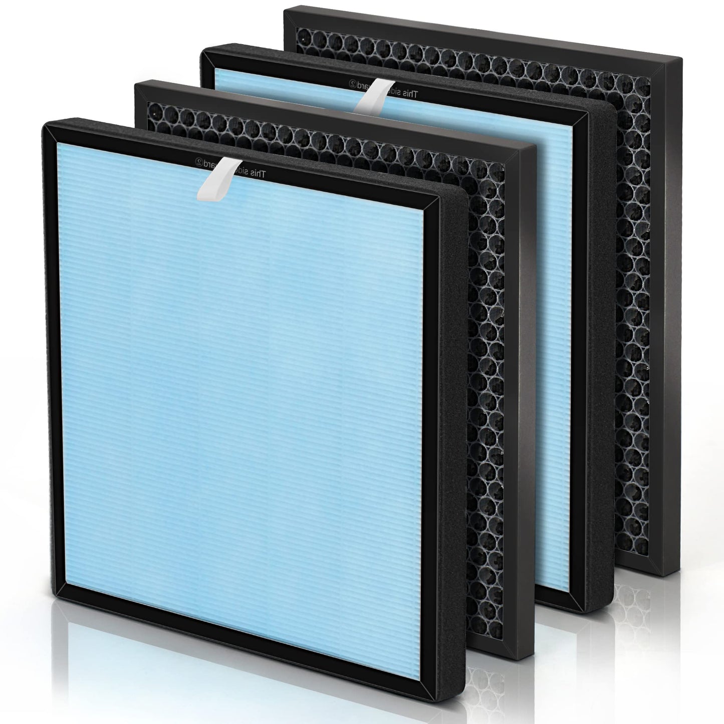 [2 SETS] HSP001 Air Replacement Filter Set Compatible with HSP001 Air Filters True Air Clenaer for Home, H13 HEPA, HEPA Pre-filter,Carbon and Pre-filter 4