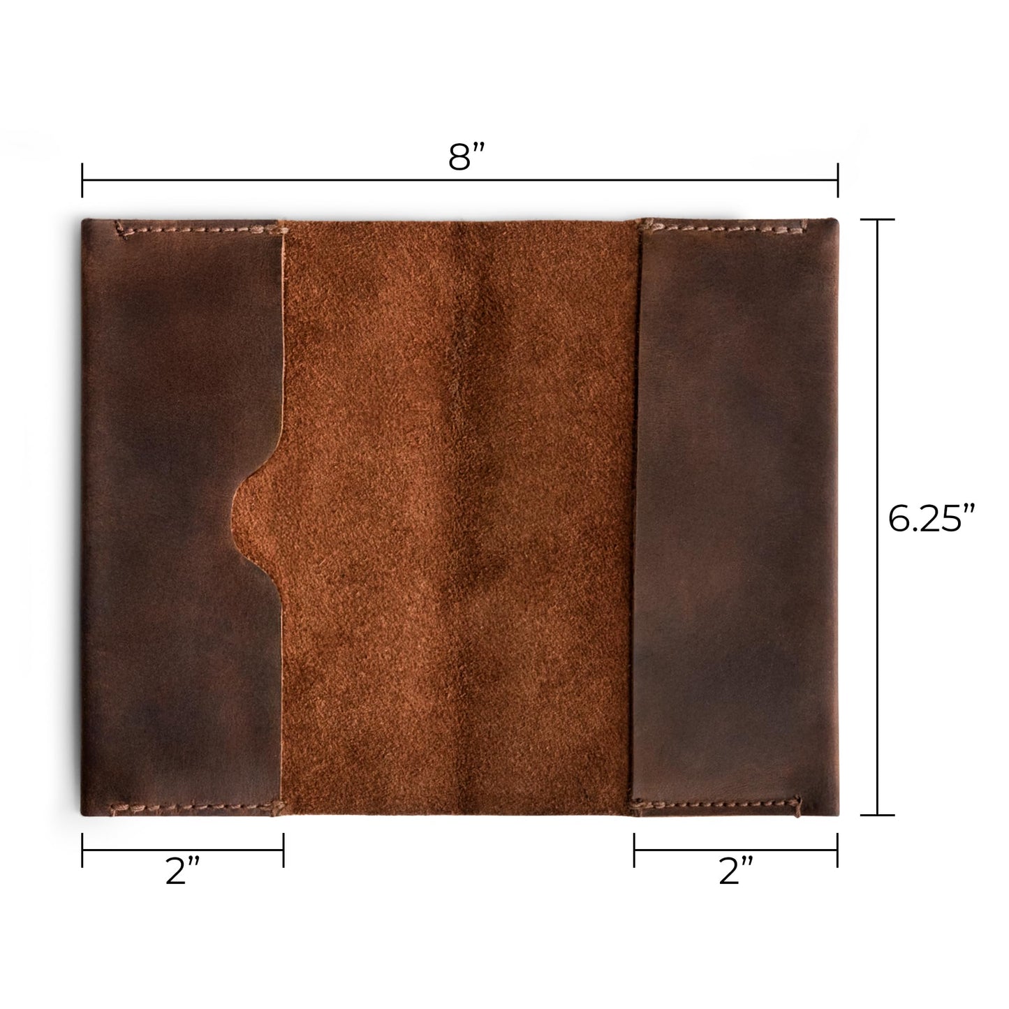Hide & Drink, Pocket-Sized Memo Books Cover Compatible with Field Notes (3.5 x 5.5 in.) Journal Case with Card Slot, Refillable Travelers Notebook, Full Grain Leather, Handmade, Bourbon Brown