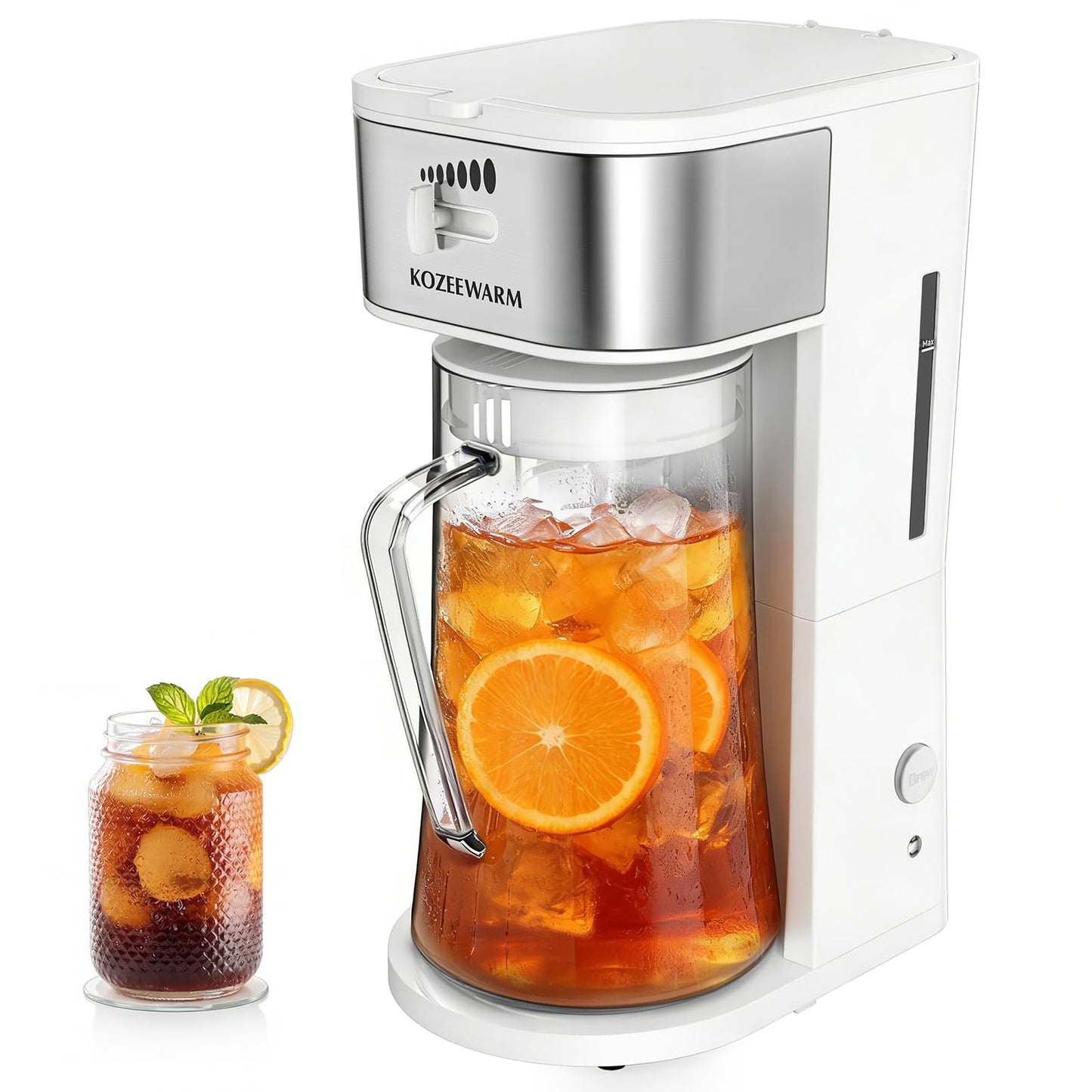Iced Coffee Tea Maker With Reusable Filter Basket 3 QT Pitcher Iced Tea And Coffee Machine, Tea Makers For Iced Tea, Lattes, Lemonade And Flavored Water (3QT 2)