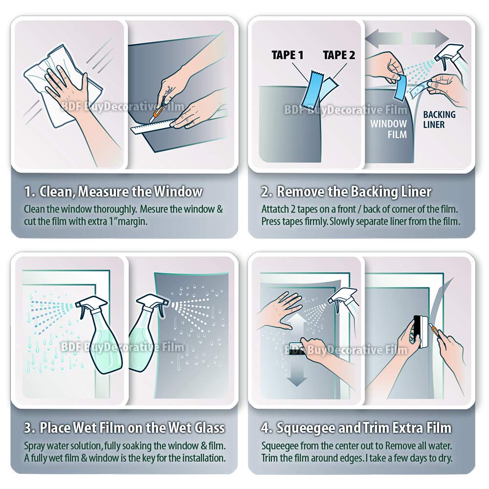 BDF S05 Window Film Daytime Privacy and Heat Control Mirror Silver 5 (Very Dark) - 36in X 12ft