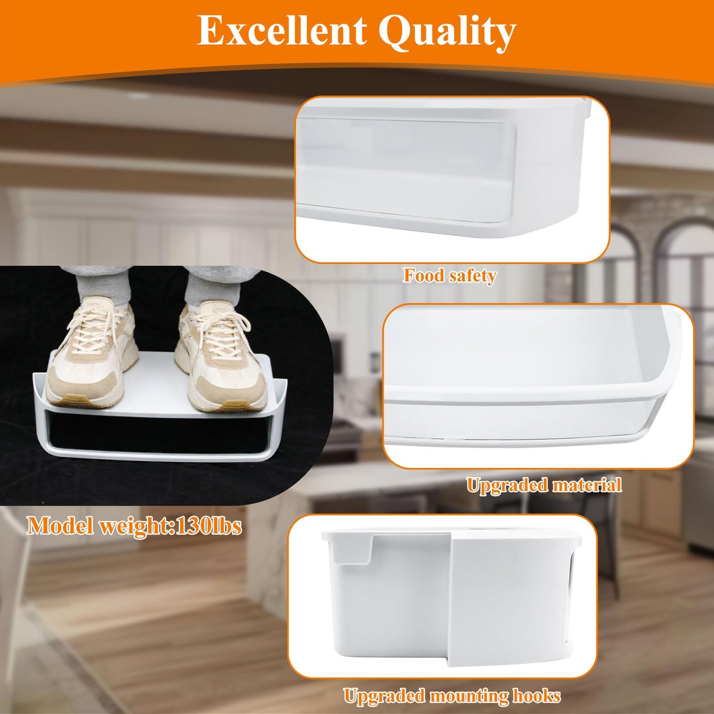 W11706640, W10355264 Door Shelf Bin Compatible with whirlpool, kitchenaid, jenn-air Refrigerators(some models): WRX735SDHZ KFXS25RYMS etc. Fridge Door Bin Replacement W11672902 WPW10355264 AP7225206