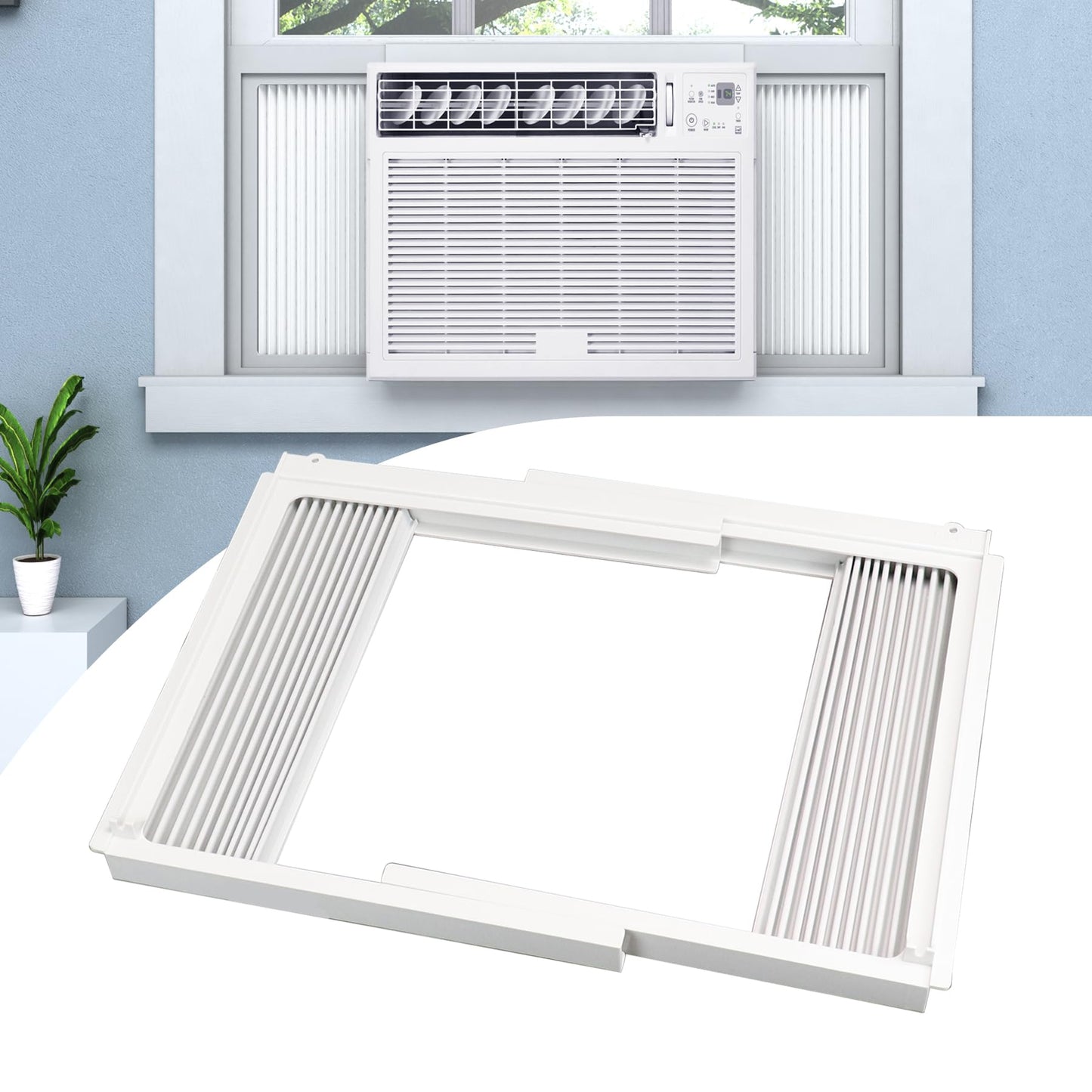 Pearwow Window Air Conditioner Side Panel with Frame,AC Insulation Side Panels Curtain Kit,Fits for Most 10000BTU Window AC Units