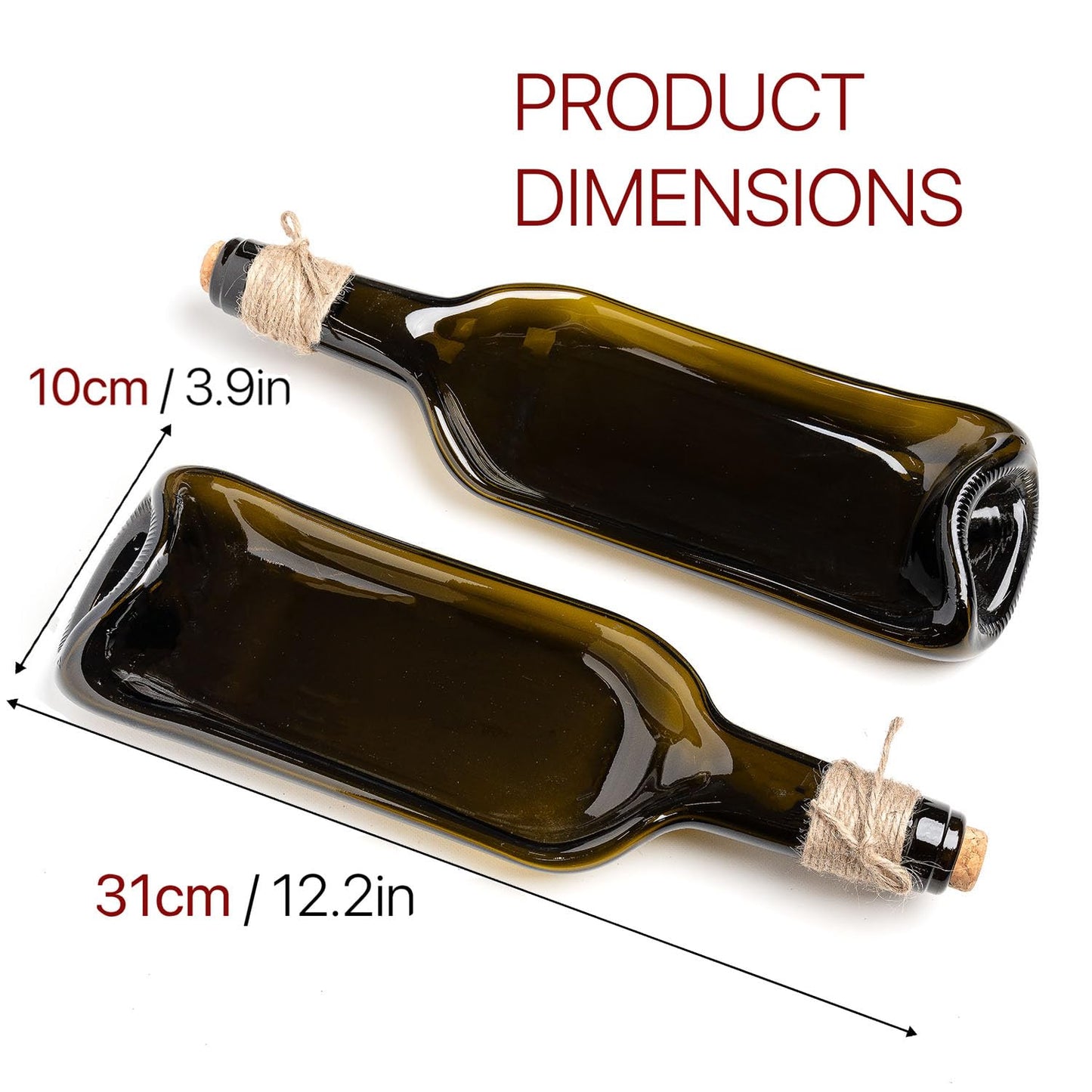Melted Wine Bottle Serving Boards - Decorative Rectangle Serving Trays for Home Decor - Small Cheese Platter Serving Board - Unique Cheese and Cracker Tray for Dinner Party (2)