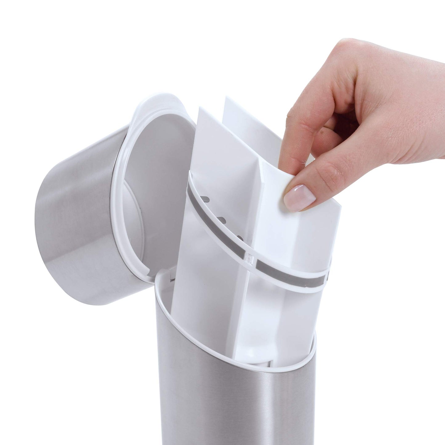 OXO Good Grips Stainless Steel Toothbrush Organizer, Bathroom Organizer and Storage, Toothbrush Holder for Countertop, Sleek Modern Bathroom Accessories
