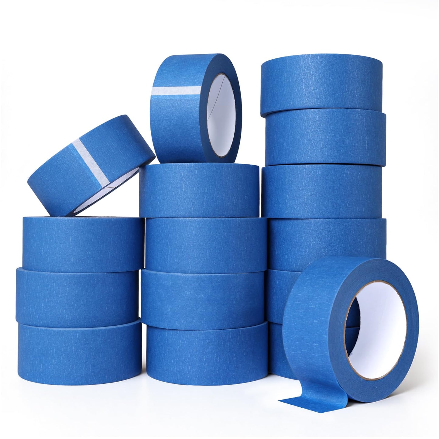 QFOUR Painters Tape 2 inch Wide, 16 Rolls Blue Masking Tapes for Walls Painting, DIY Draft and Home Improvement, 2 inches x 55 Yards