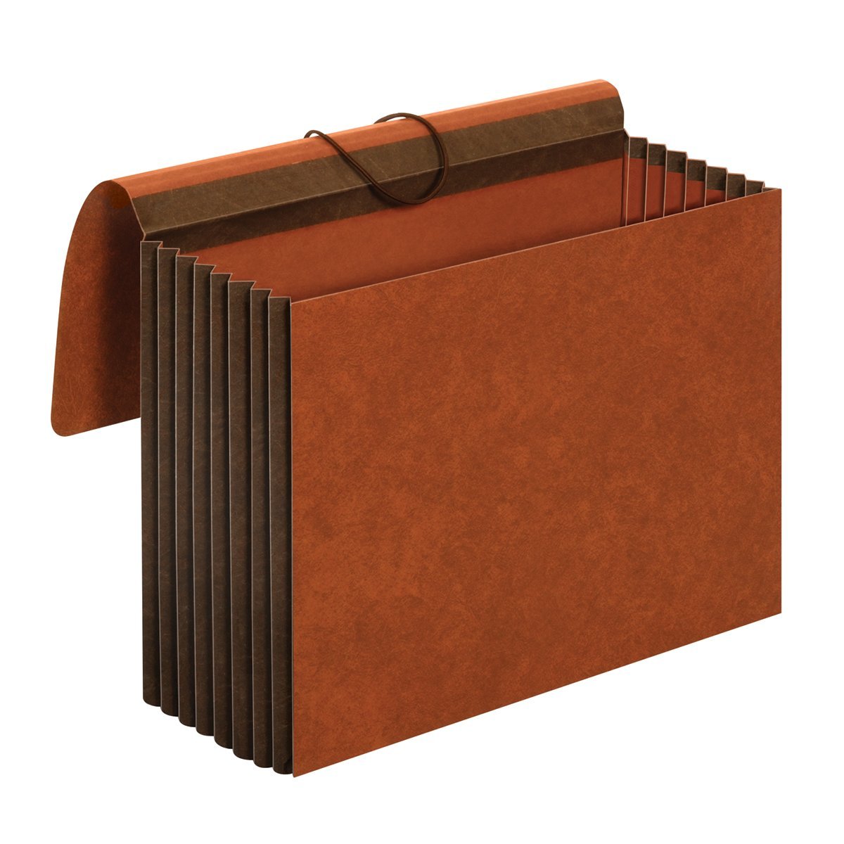 Pendaflex File Wallets, Heavy Duty, 5-Pack, Letter Size, Extra Wide, 7" Expansion, Brown, Elastic Cord Closure, Reinforced Covers for Secure Home Office Document Storage