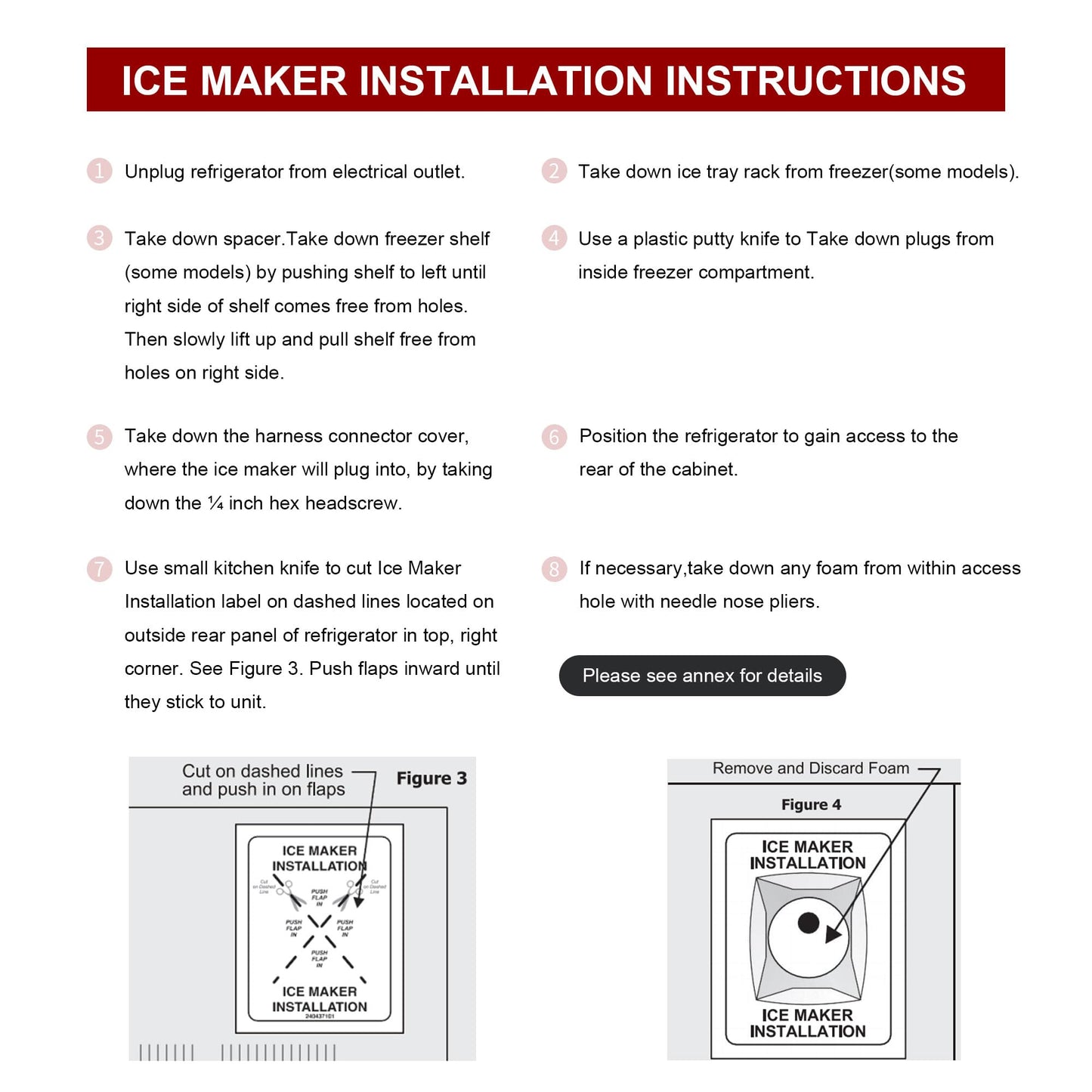 241798224 241798231 241798211 Ice Maker Assembly Replacement, Compatible with Refrigerators, Replaces 241642511, 241642501, 241798201, 5304445222, 5304456669 Ice Maker