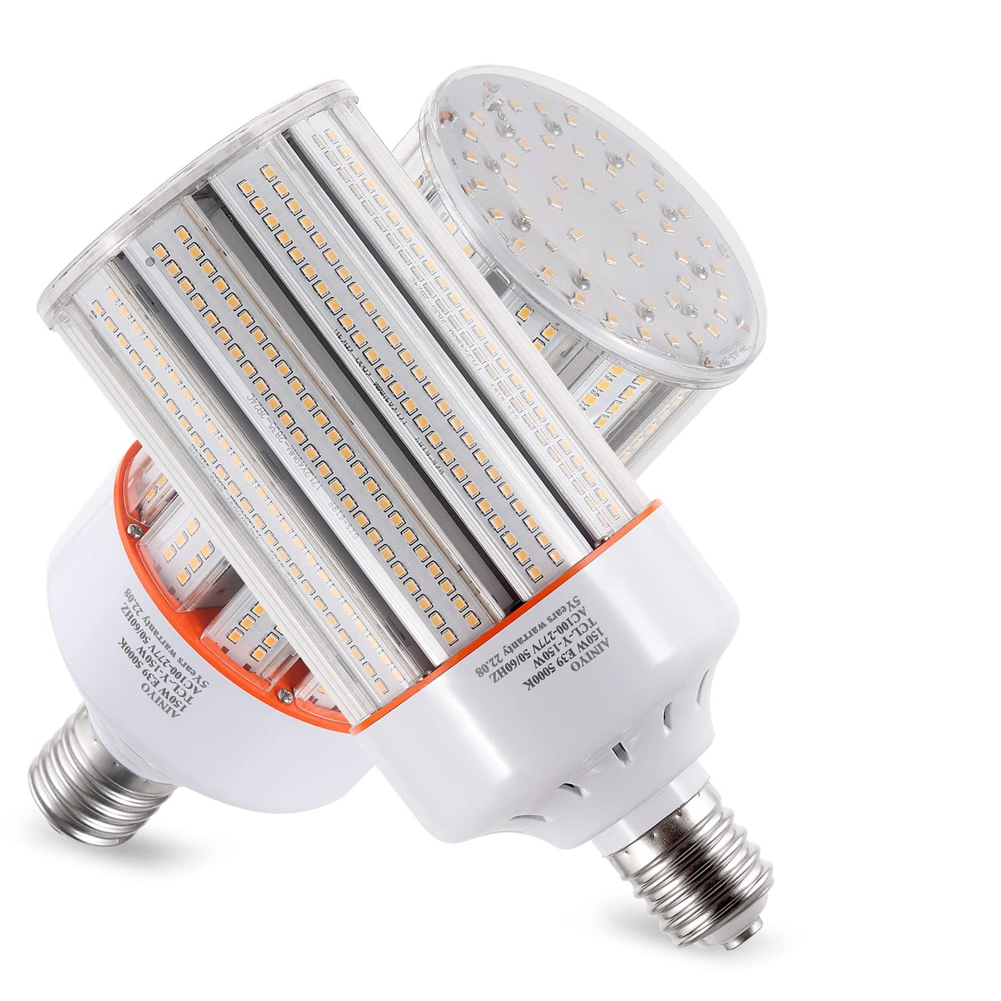 150W Led Corn Light Bulb,E39/E40 mogul Base,5000k,110 to 277V,19500 lm,CFL HID 400W Metal Halide Replacement For Industrial High bay lighting High Ceilings,Parking lot,Warehouse,Factories(2-Pack)