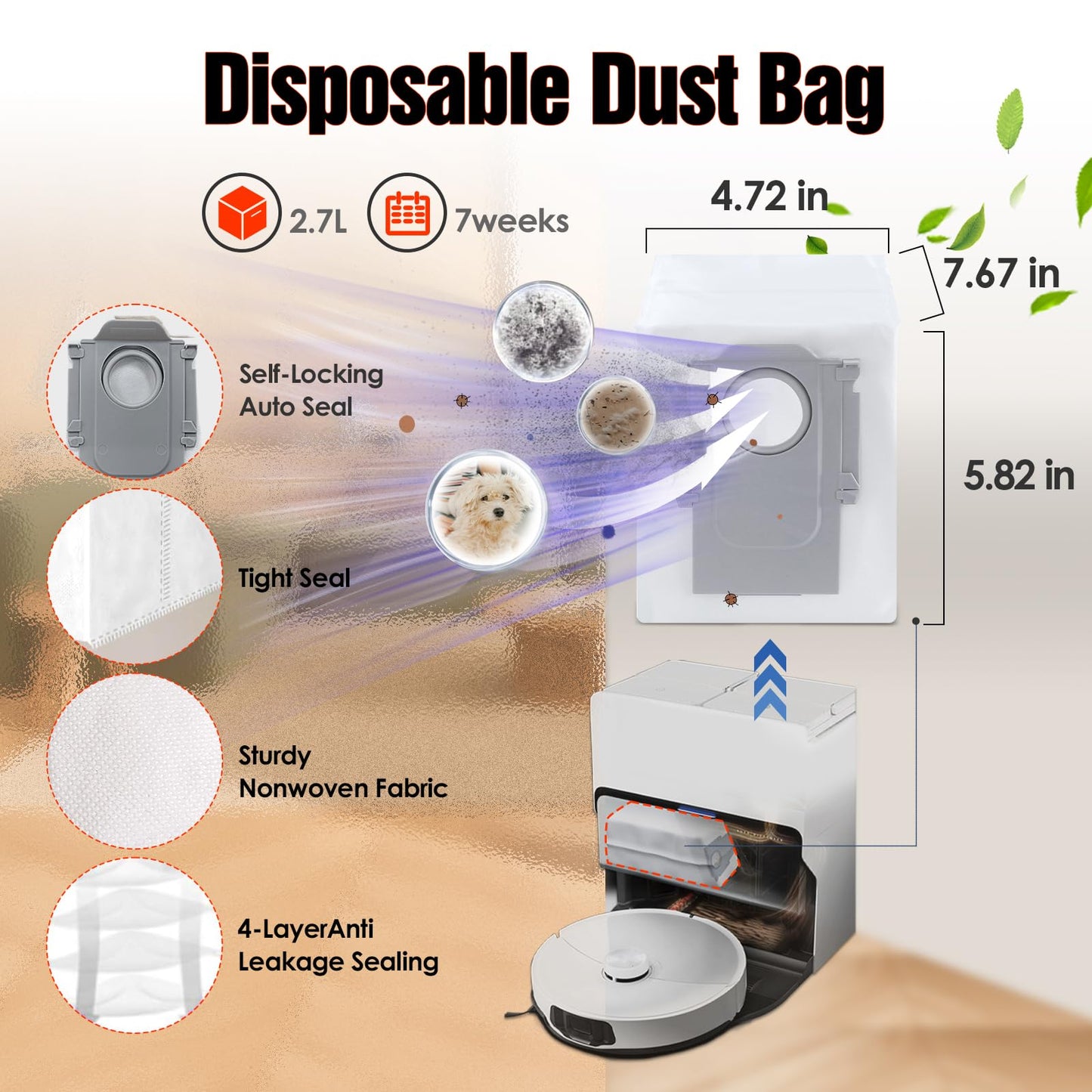 33 PCS S8 MaxV Ultra Accessories Kit Compatible with Roborock S8 Max/MaxV Ultra Robot Vacuum,6 Scent Tablets,1 Set Main Brush,4 HEPA Filters,4 Mop Cloth,4 Edge Mop Cloth,6 Side Brushes,6 Dust Bags