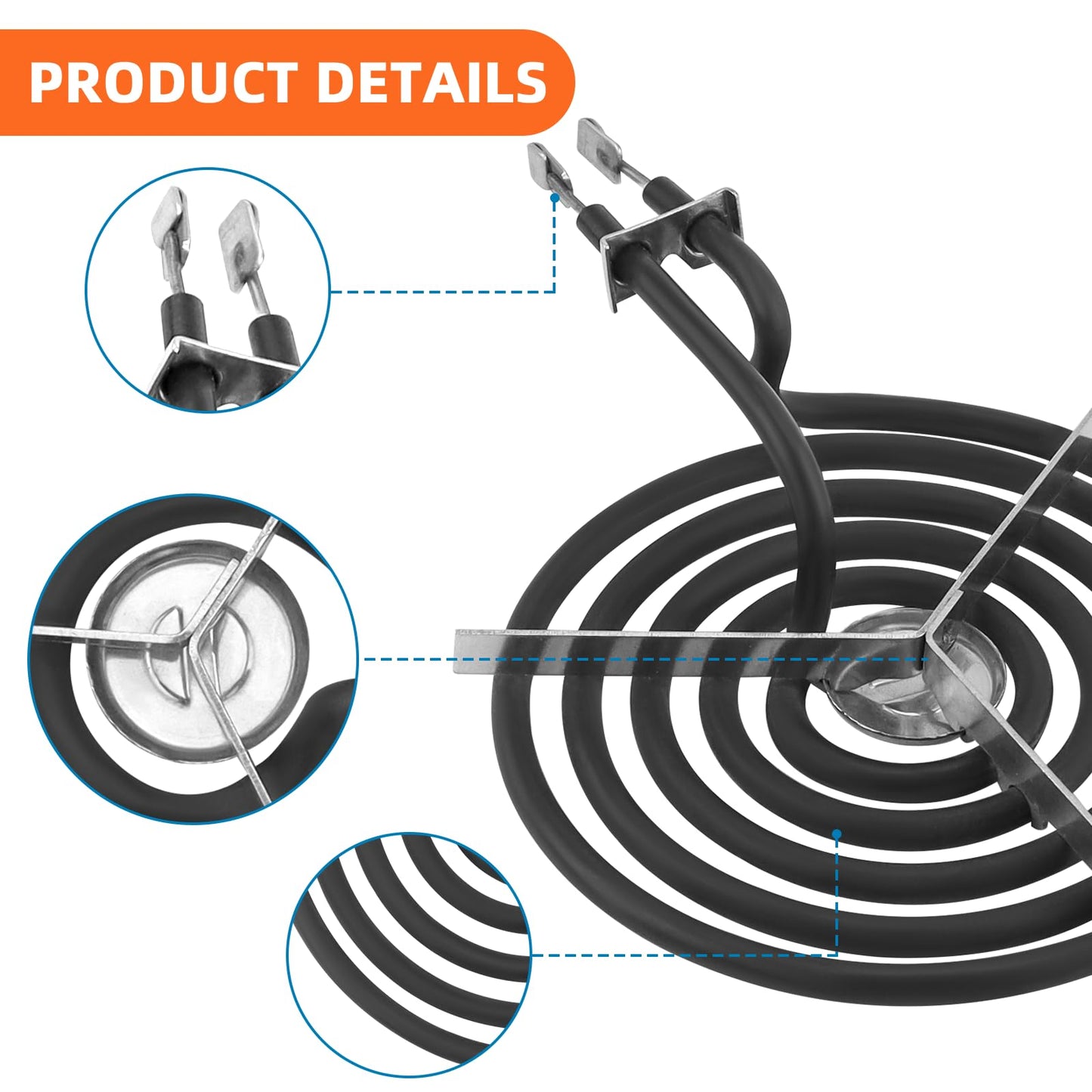 WB30M1 WB30M2 Electric Stove Burner Replacement 4Packs,Includes 2 WB30M1 (6") and 2 WB30M2 (8")-By MIFLUS,Compatible for G-E Hot-point Ken-more Range Stove Electric Burner