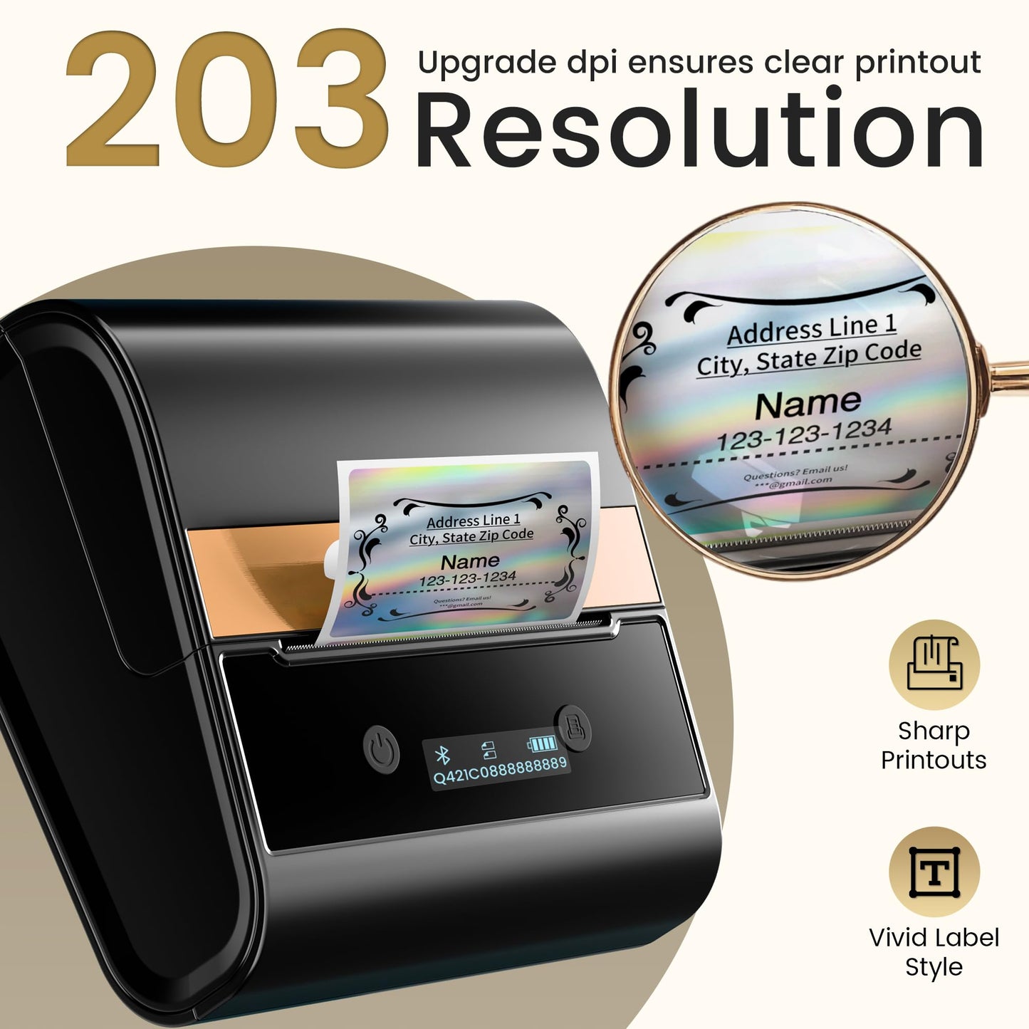 Phomemo Label Printer,M260 Label Maker Machine with Tapes, 3 Inch Portable Thermal Label Maker for Small Business, Home,Address,Office Organization,Logo Sticker Printer for Phone & PC