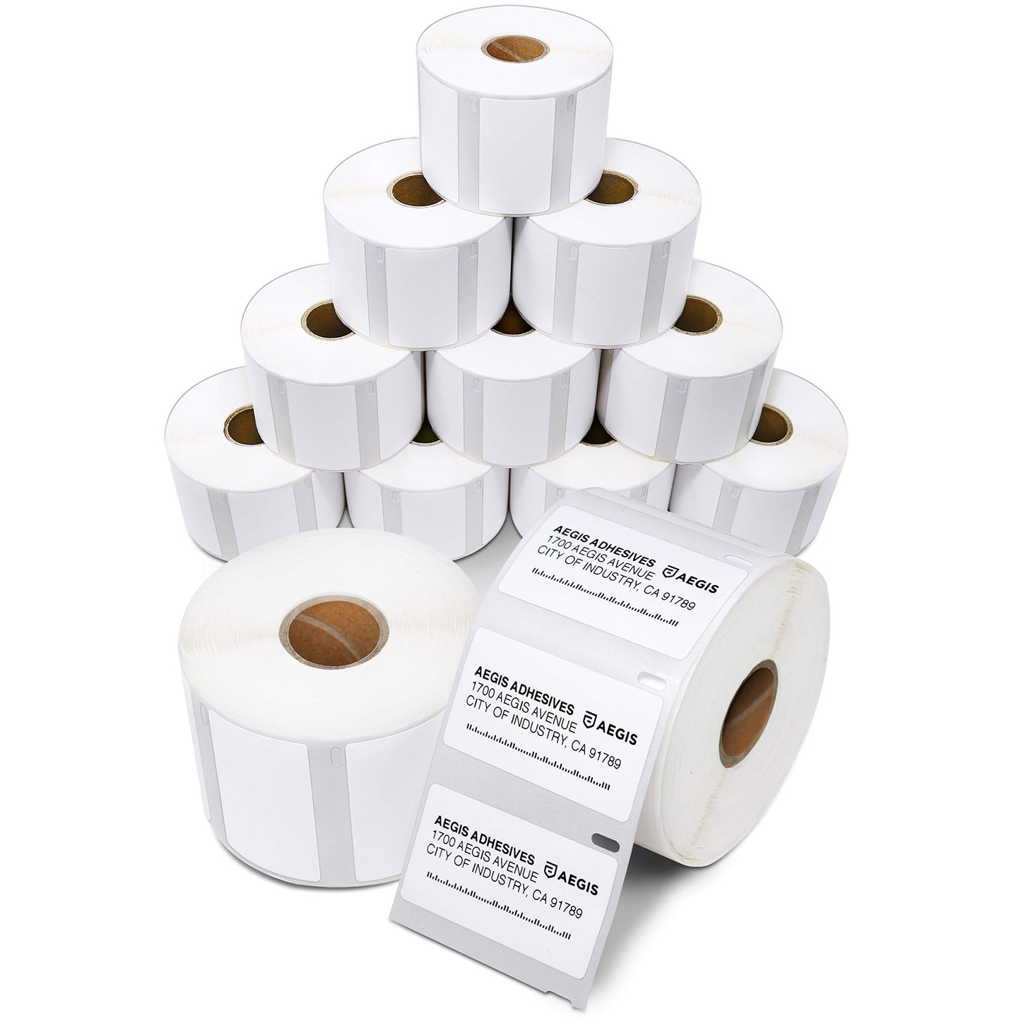 Aegis Adhesives - Compatible Direct Thermal Labels Replacement for DYMO 30334 (2-1/4" X 1-1/4") Barcode - Use with Labelwriter 450, 450 Turbo, 4XL Printers (12 Rolls)