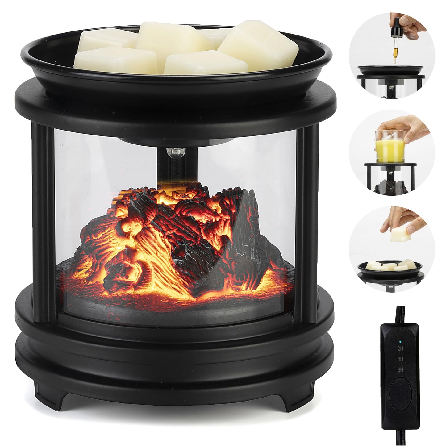 MOAFINA Wax Melt Warmer with Timer,Campfire Wax Warmer,4-in-1 Oil Burner Electric Candle Wax Warmer,Wax Warmer for Scented Wax Melts,Wax Melter Fragrance Warmer for Home Office Bedroom Gifts & Decor