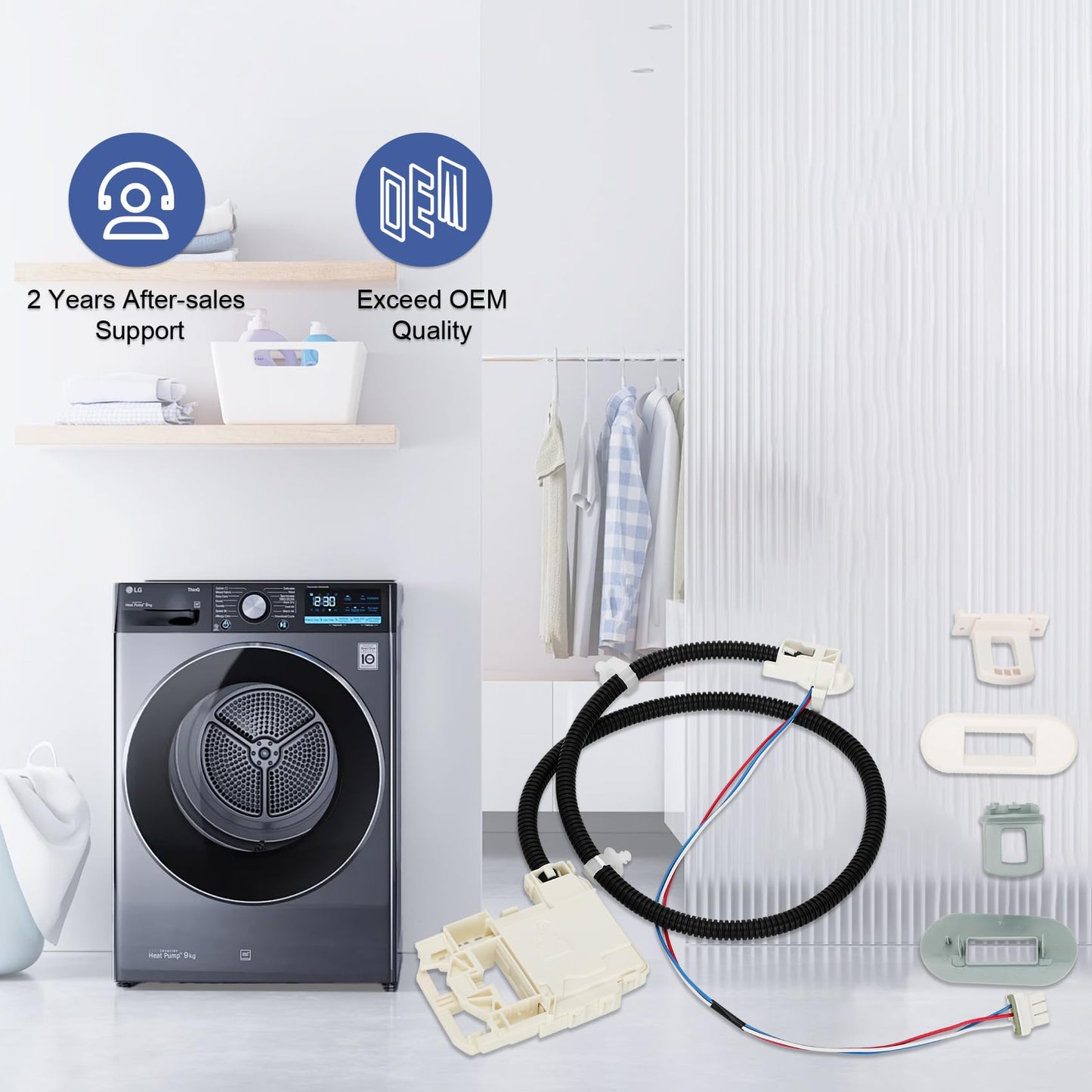 290D3070P002 WH08X32697 Lid Lock Switch Assembly Compatible with Parts of GE HotPoint Washing Machine, GTW220ACK1WW GTW220ACK2WW GTW220ACK3WW GTW220ACK4WW GTW220ACK5WW GTW330ASK0WW GTW330ASK1WW