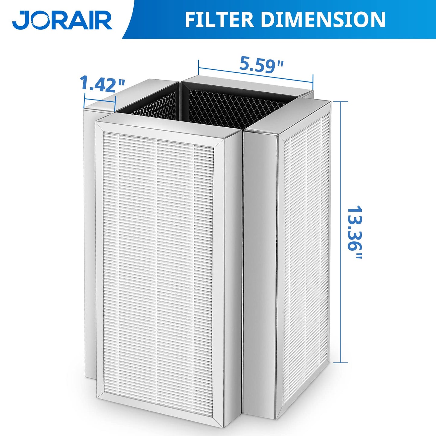 50 Replacement Filters For MA Series Model 50 Air Purifier 3-in-1 with Activated Carbon, 2 Pack