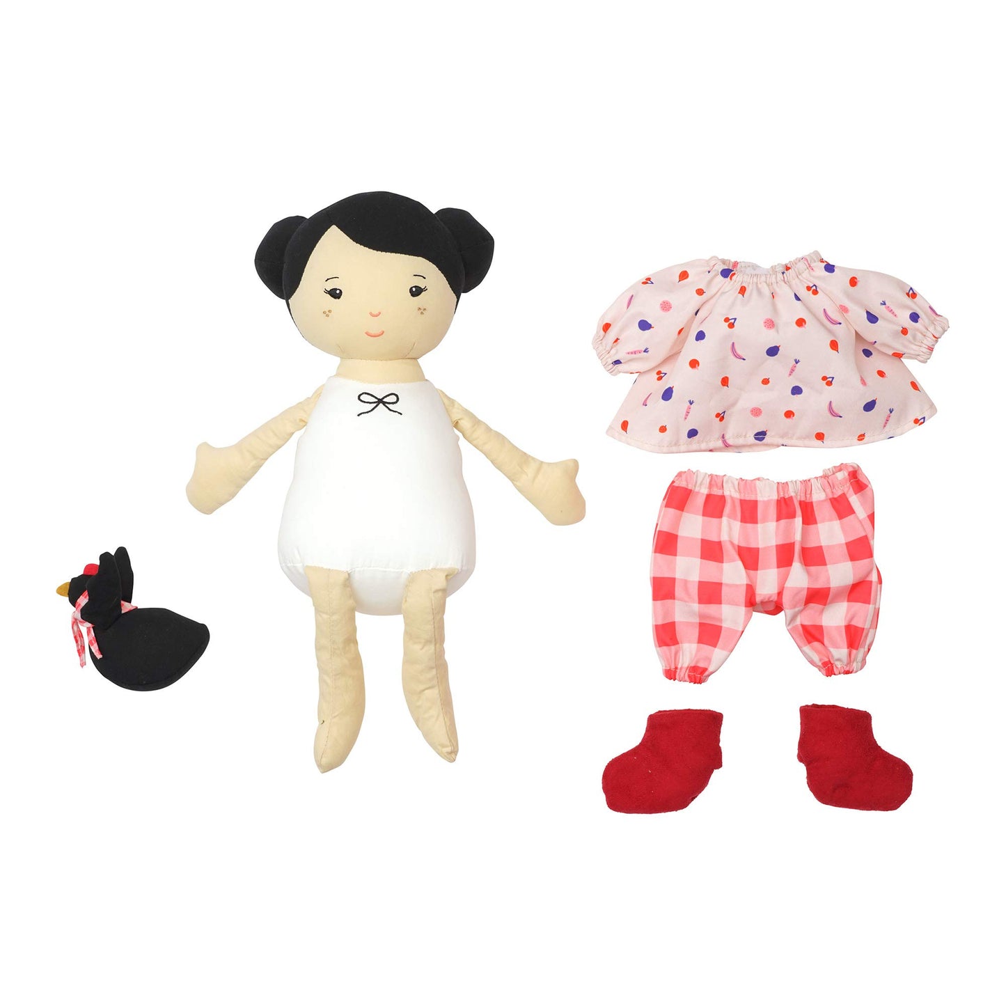 Manhattan Toy Playdate Friends Nico Machine Washable and Dryer Safe 14 Inch Doll with Mini Rooster Stuffed Animal